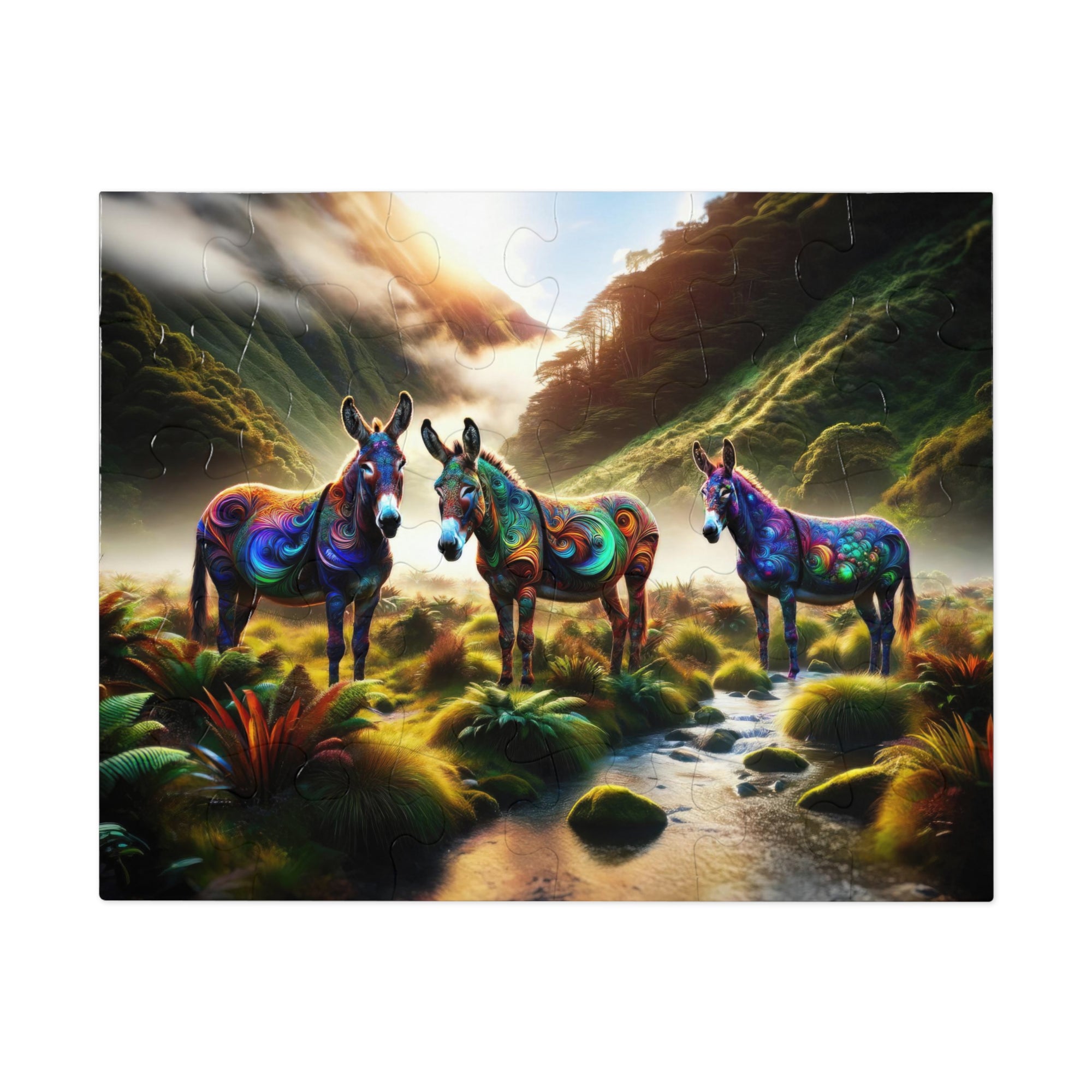 Donkeys of the Mystic Vale Jigsaw Puzzle