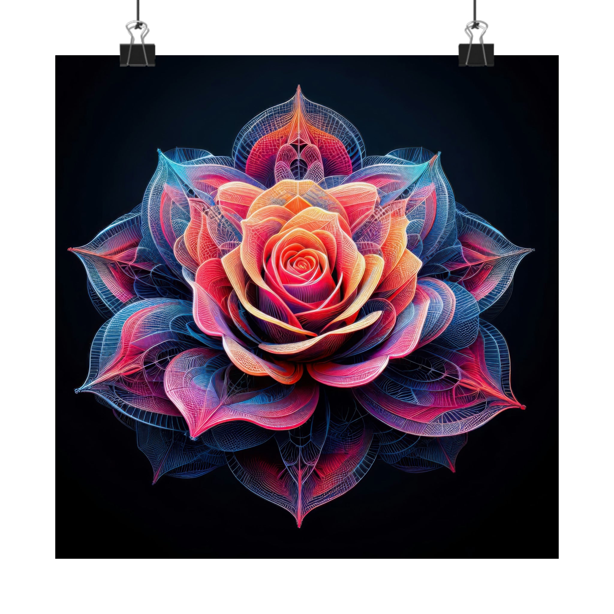 Matriz de rosas radiantes Póster