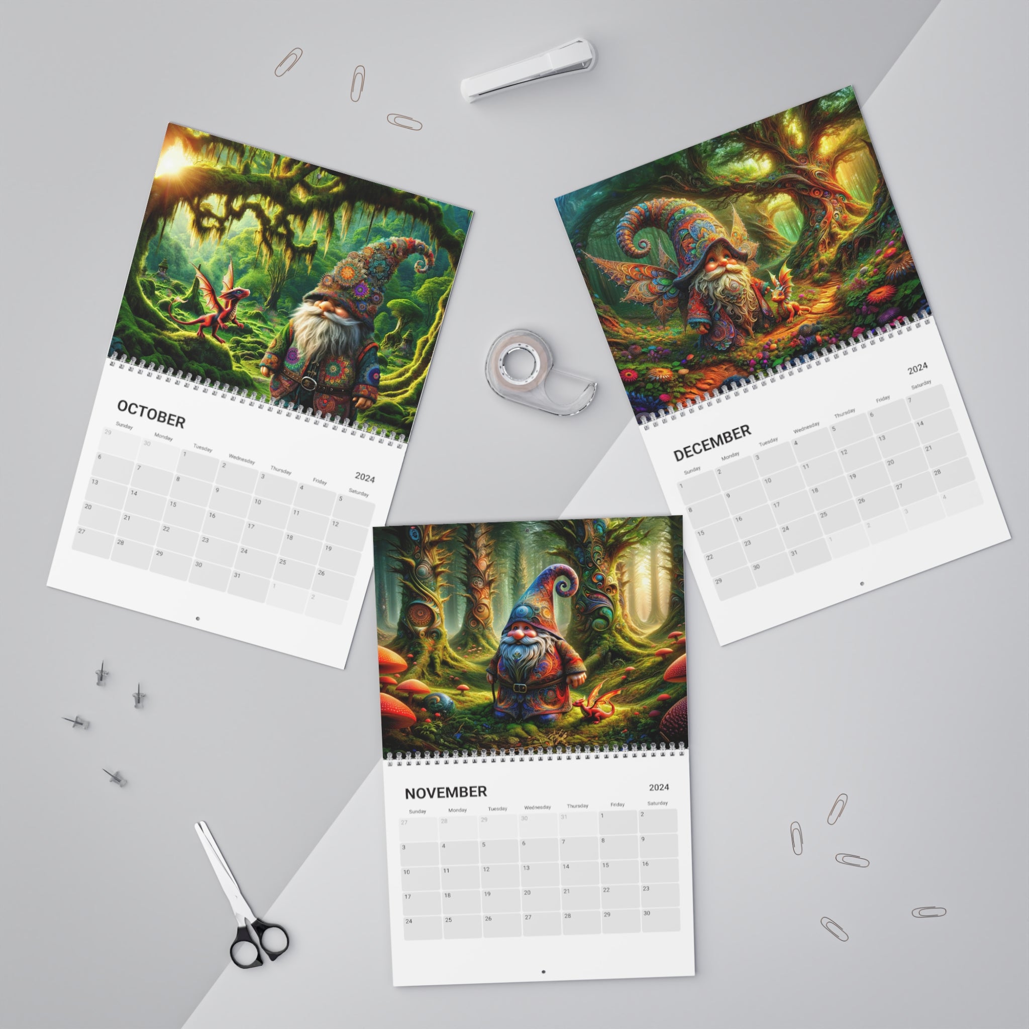 Gnomes of Dragon Grove Calendar (2024) V2