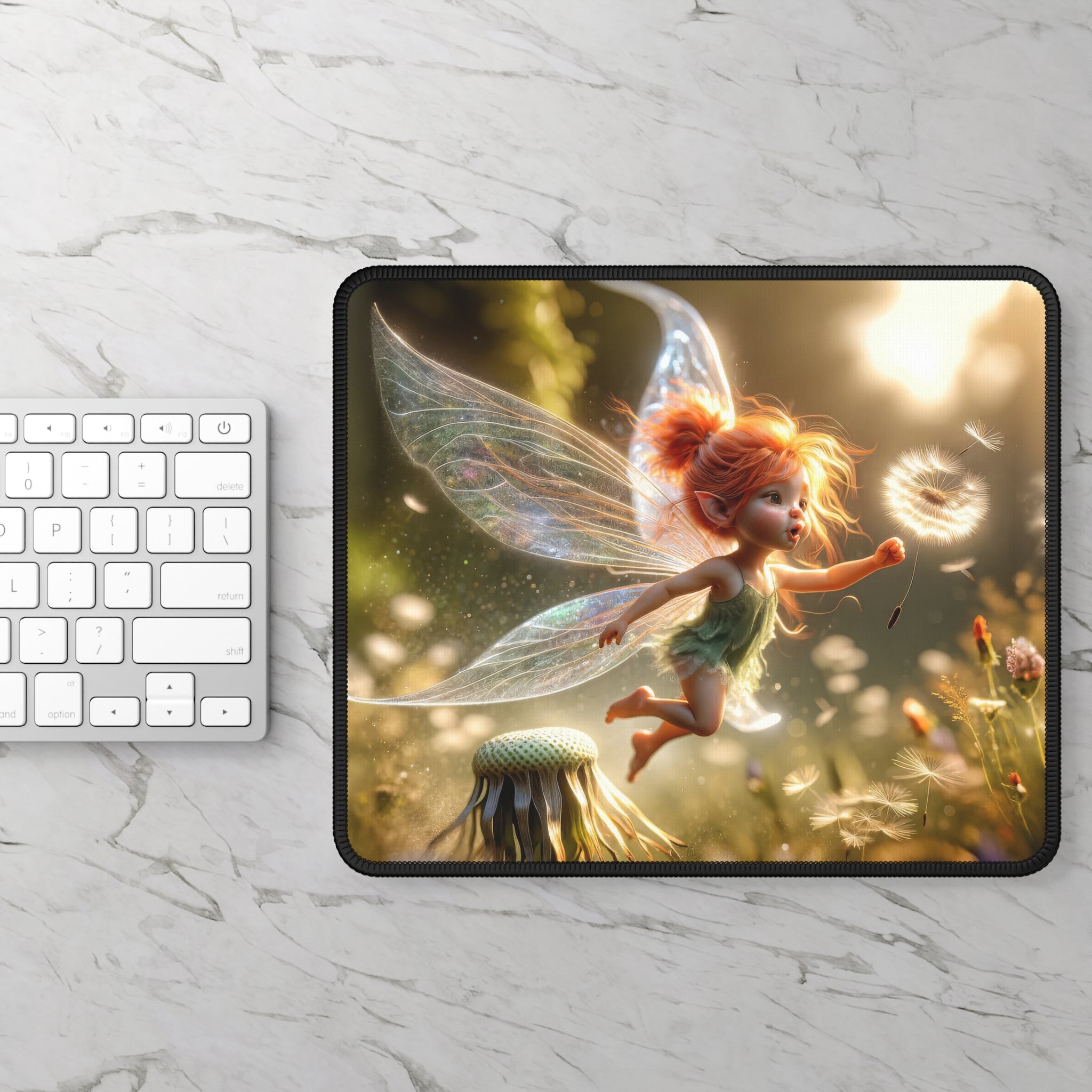 Alfombrilla de ratón La delicada danza del diente de león de las hadas
