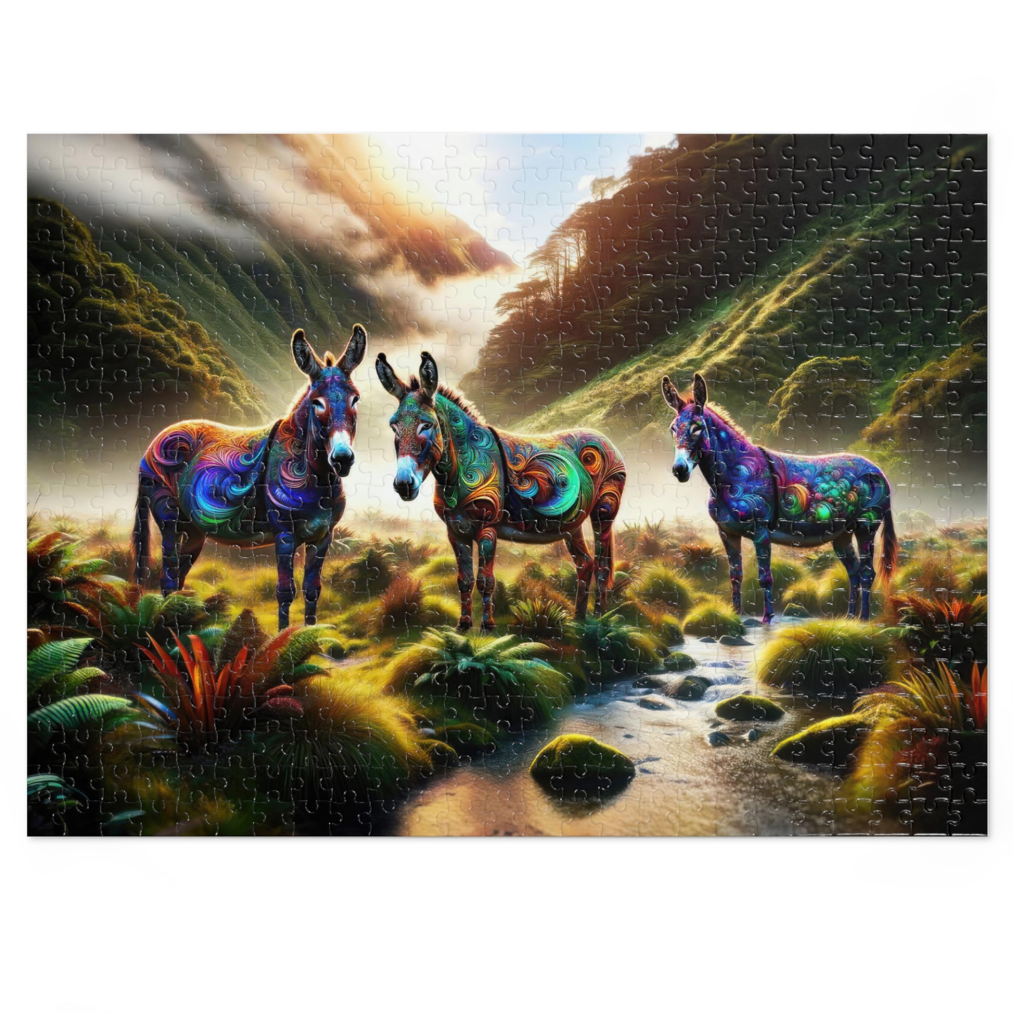 Donkeys of the Mystic Vale Jigsaw Puzzle