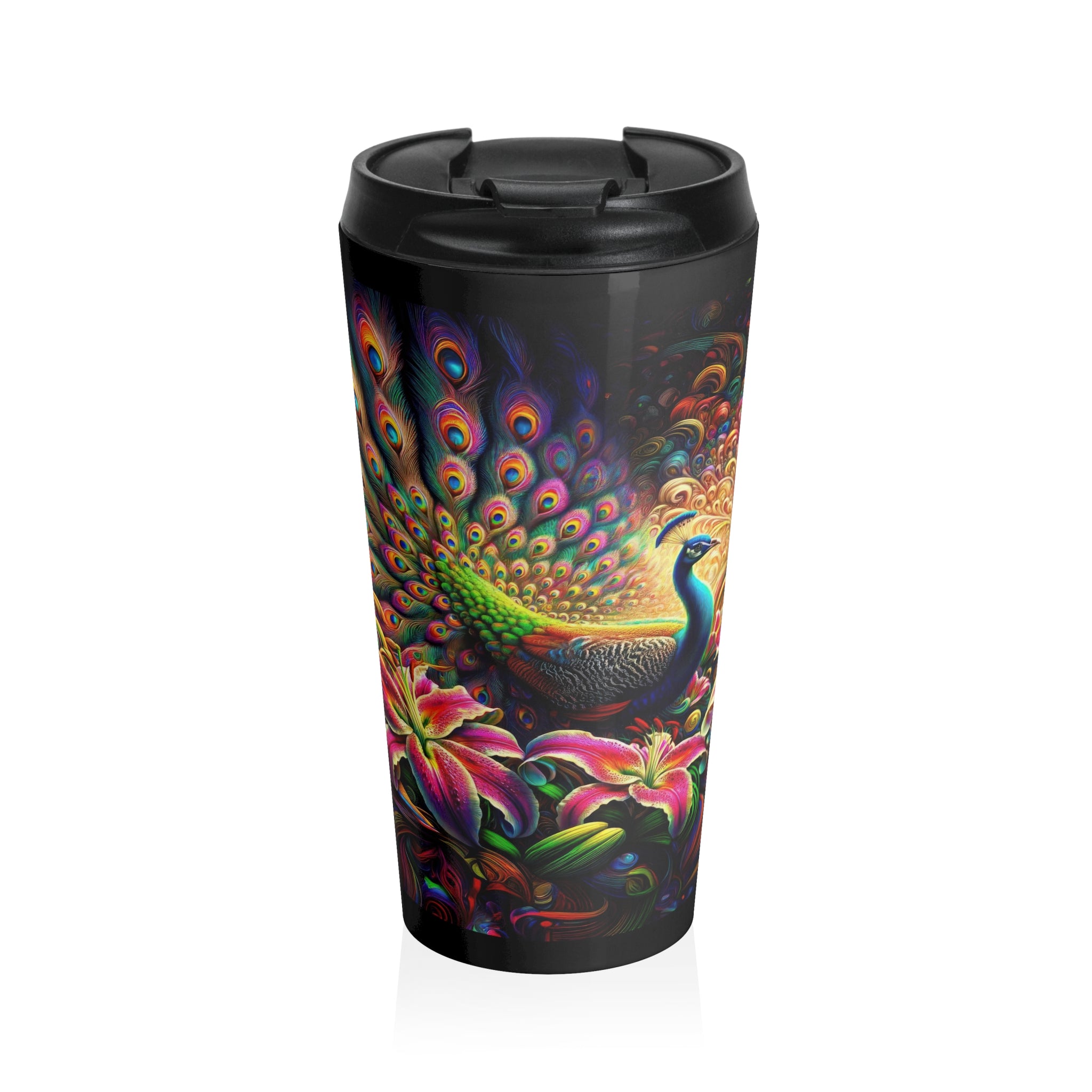 Fantasía de plumas de supernova Taza de viaje