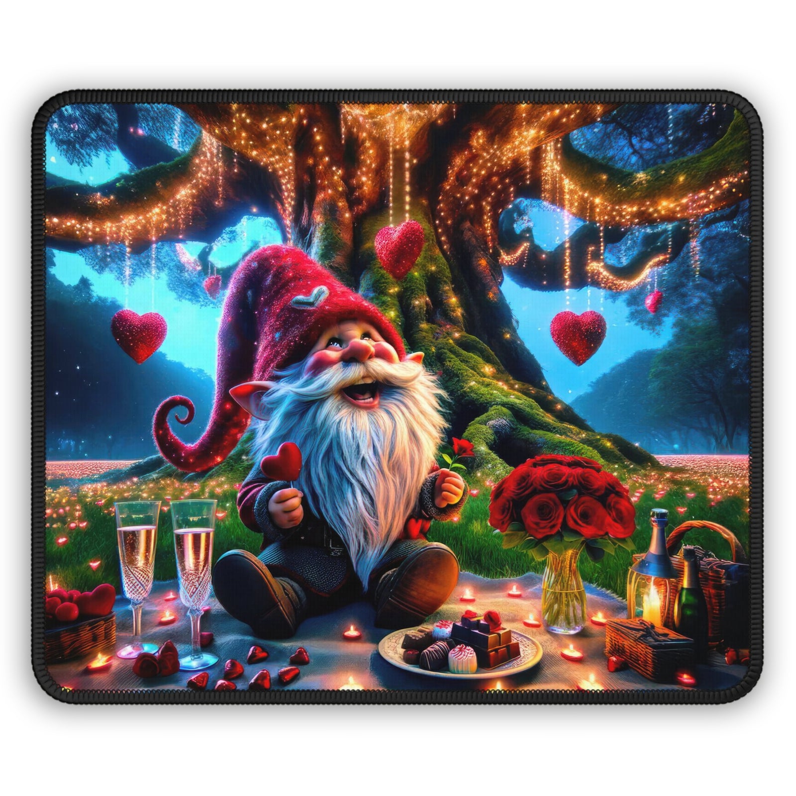 Valentine's with the Whimsical Forest Gnome Gaming Mouse Pad