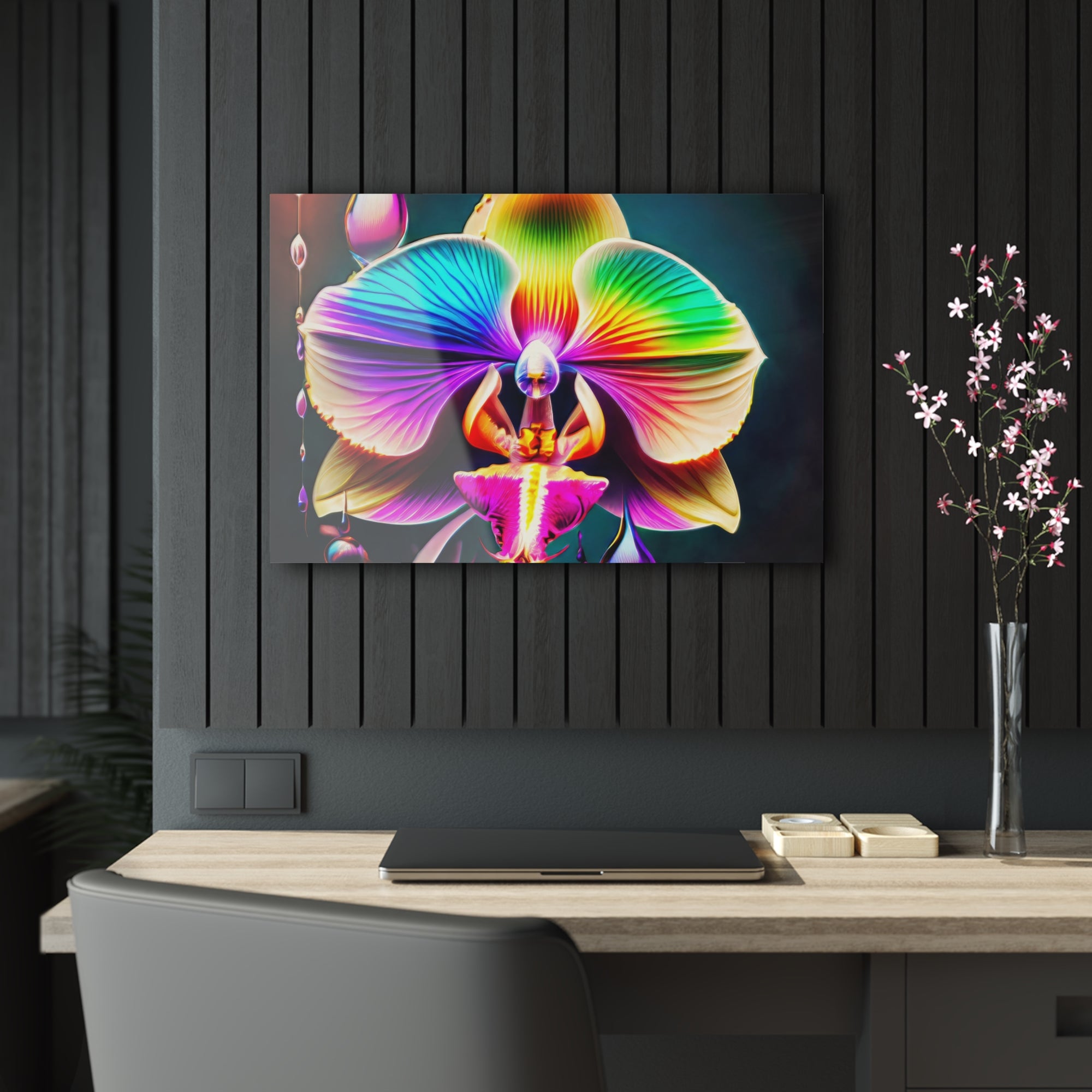 Tableau Acrylique Sur Acrylique Orchid Drip Dream