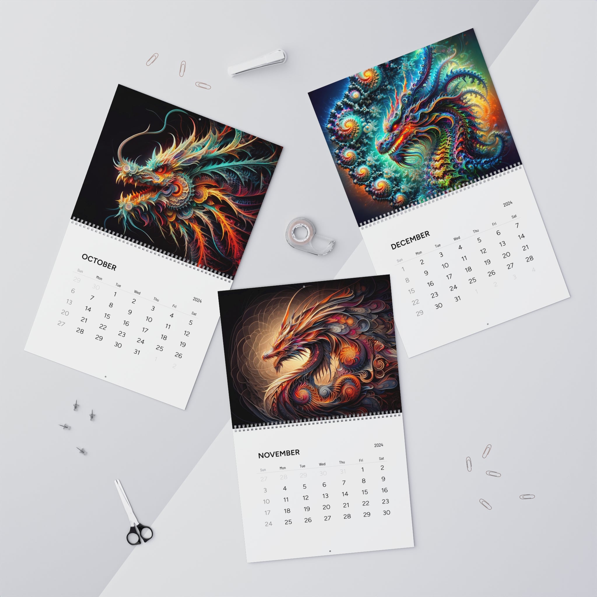 Fractal Dragons Calendar (2024)