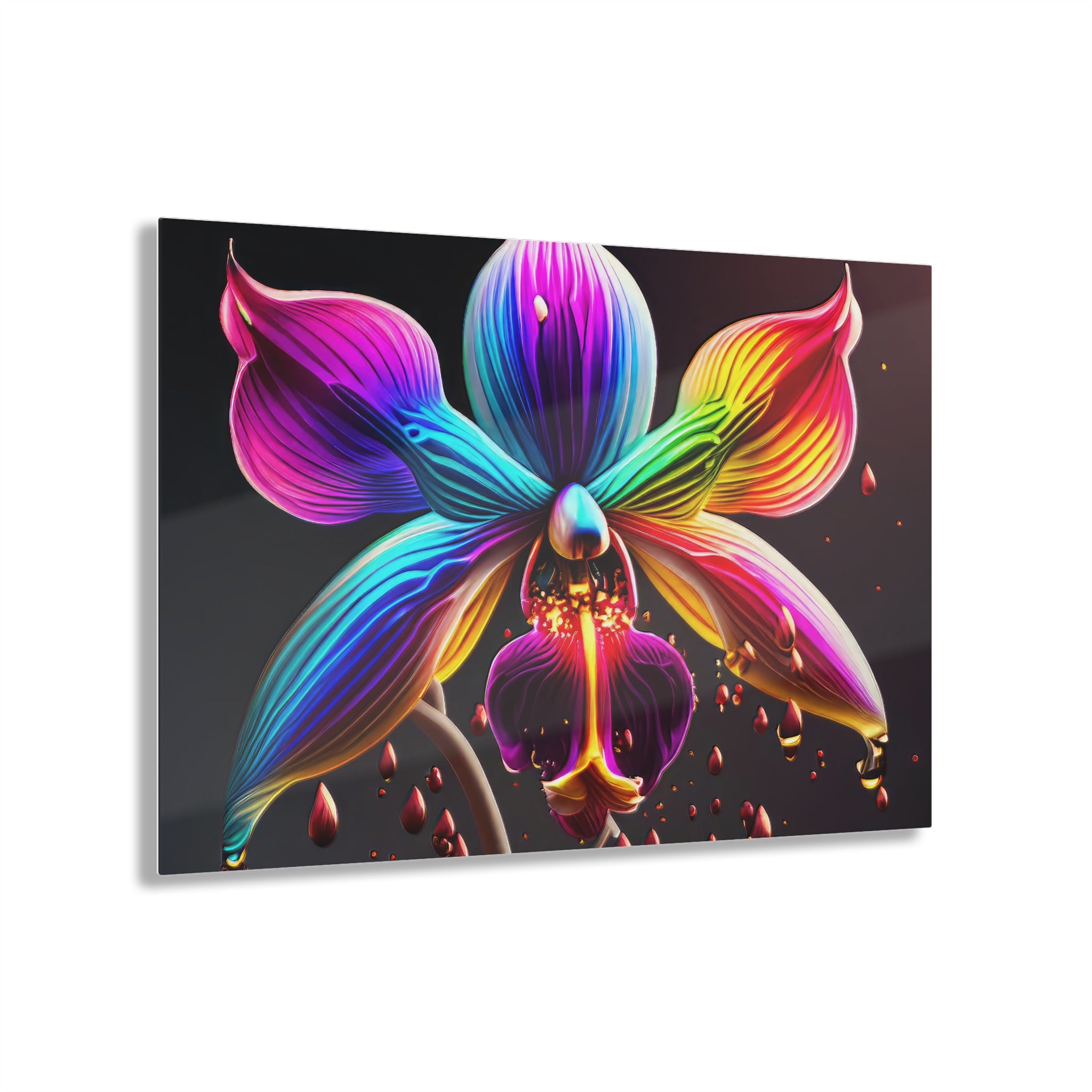 Rainbow Orchid Dripz F Acrylic Print