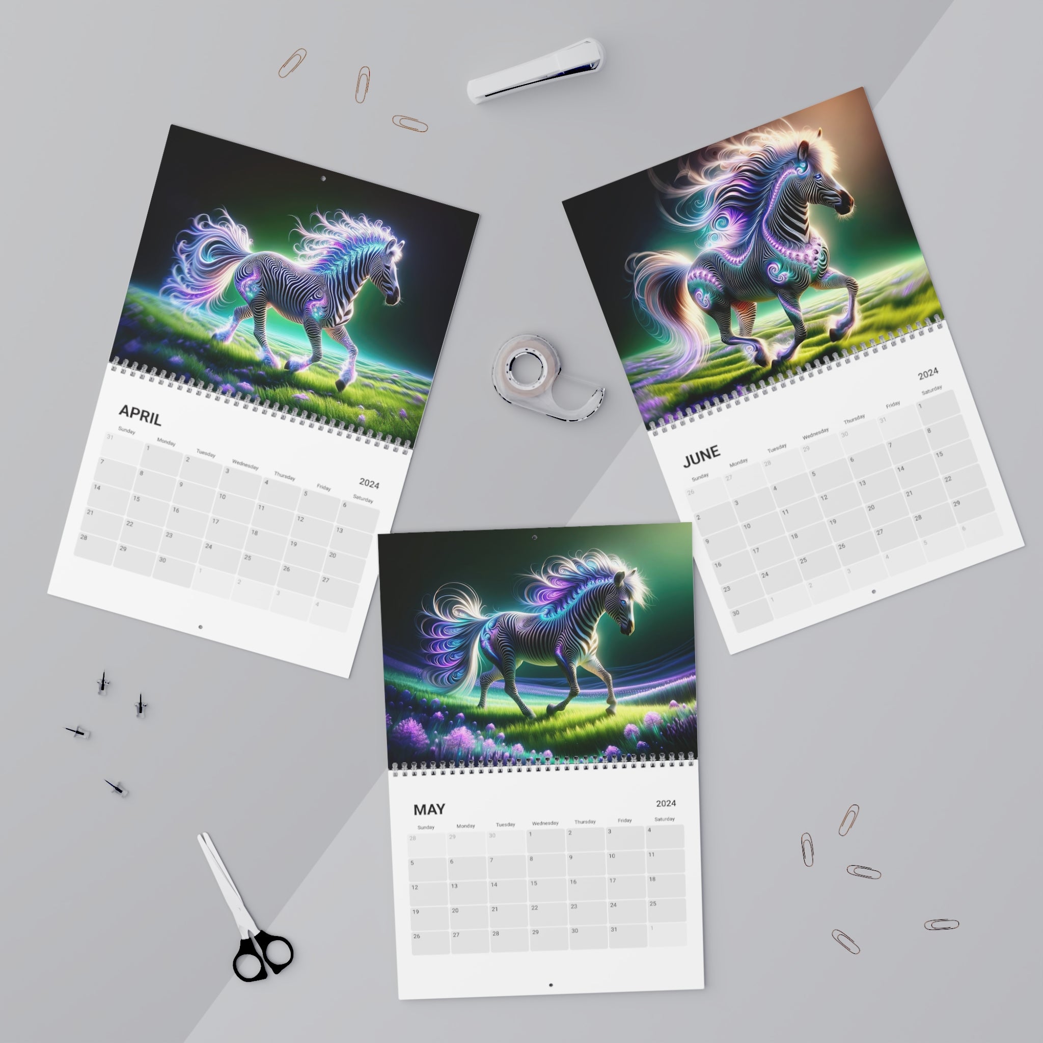 Calendario del espectro de cebra (2024)