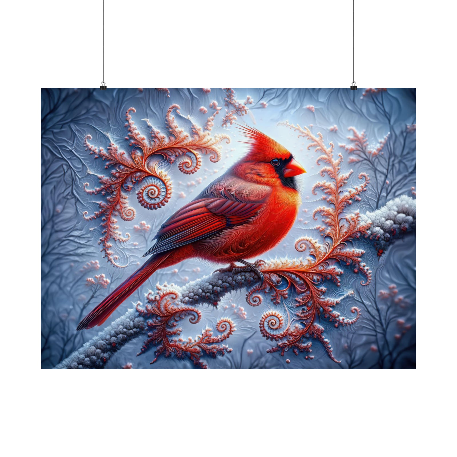 El invierno fractal del cardenal Póster
