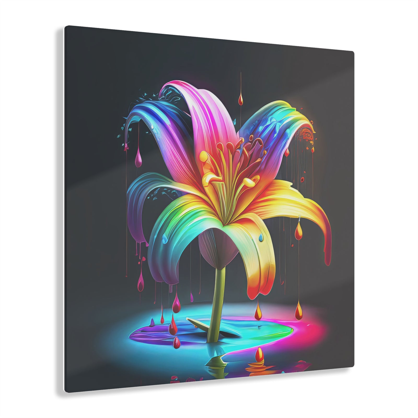 Rising Rainbow Lily Acrylic Print