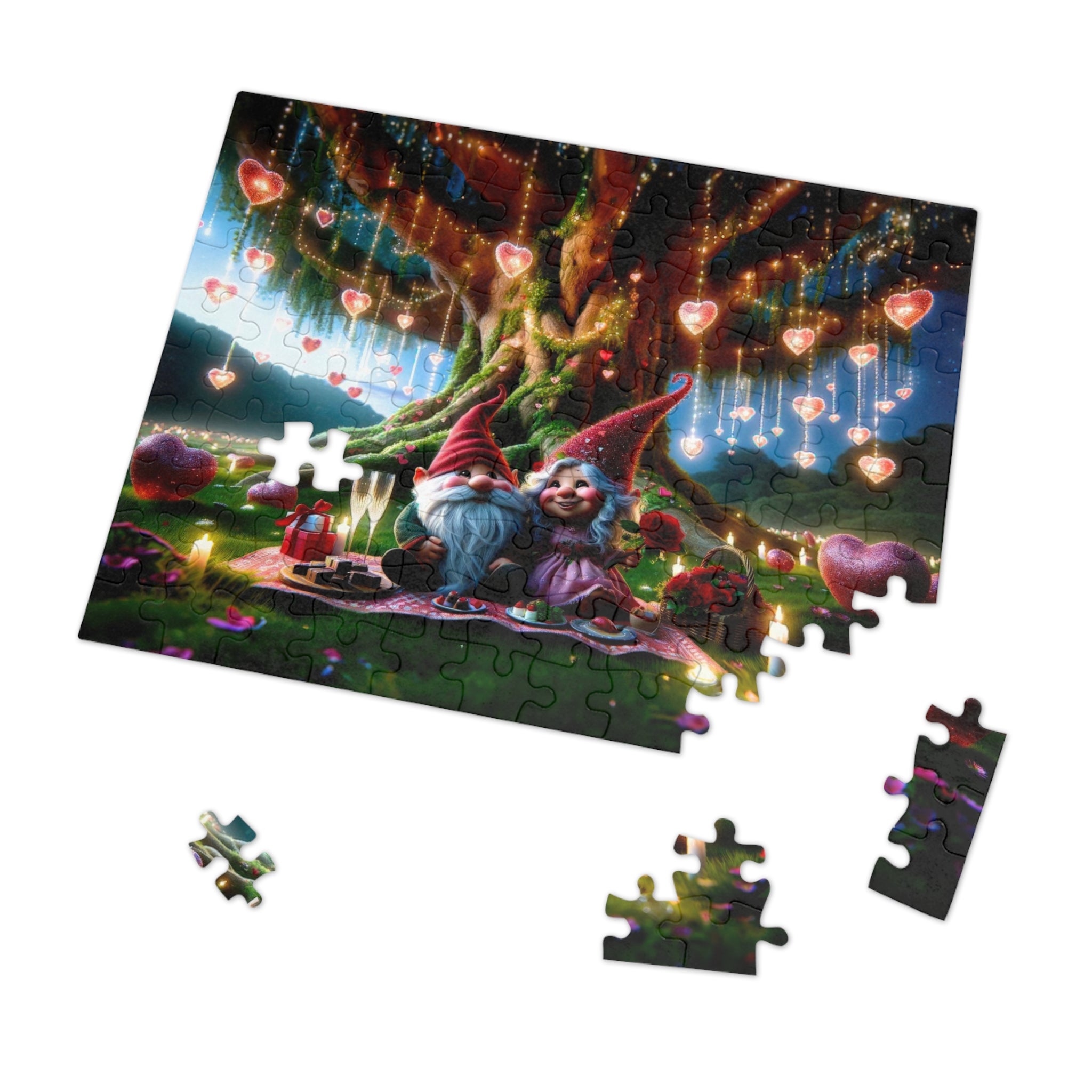 Enchanted Valentine's Eve with the Gnomes Jigsaw Puzzle