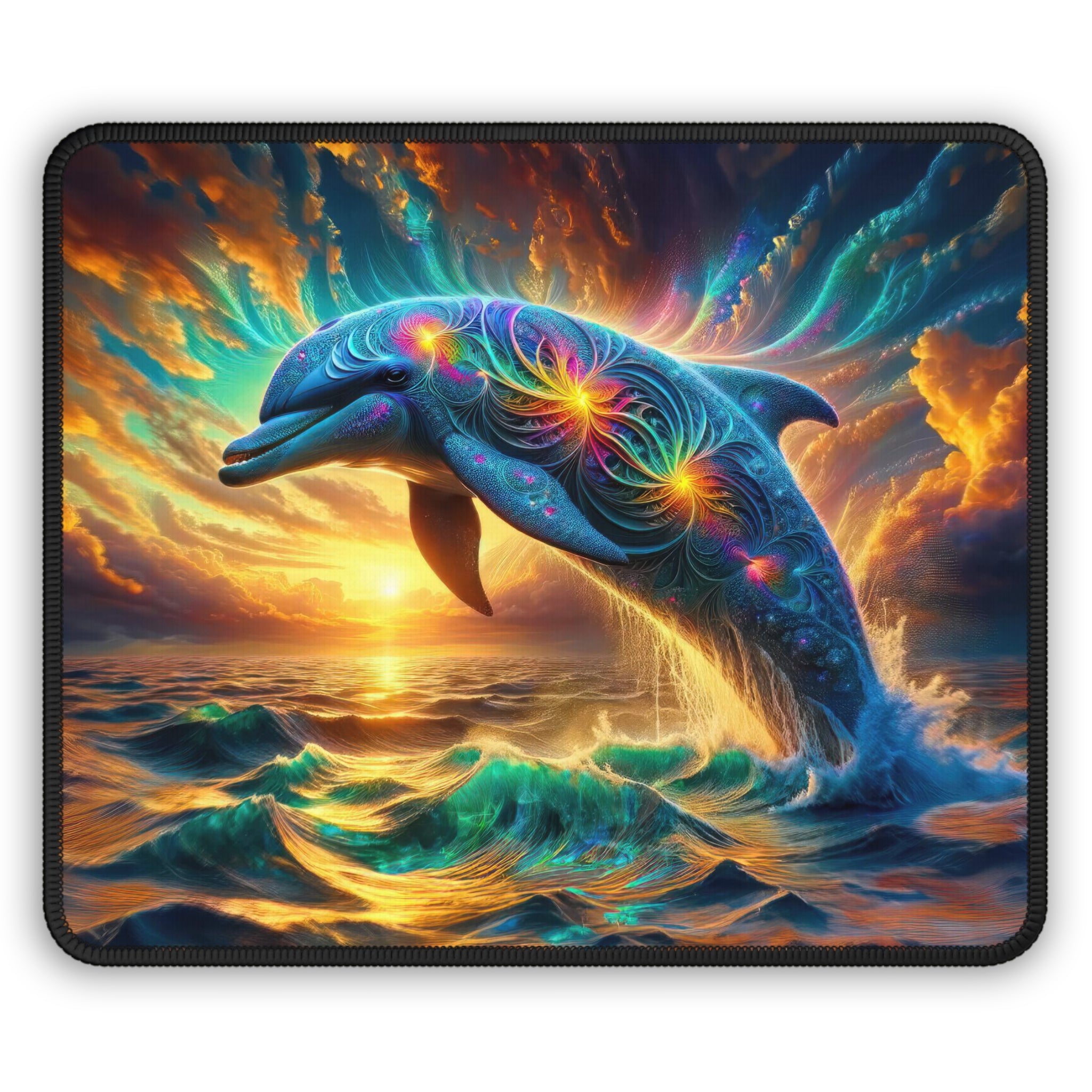 Quantum Leap of the Cosmic Dolphin Gaming Mouse Pad