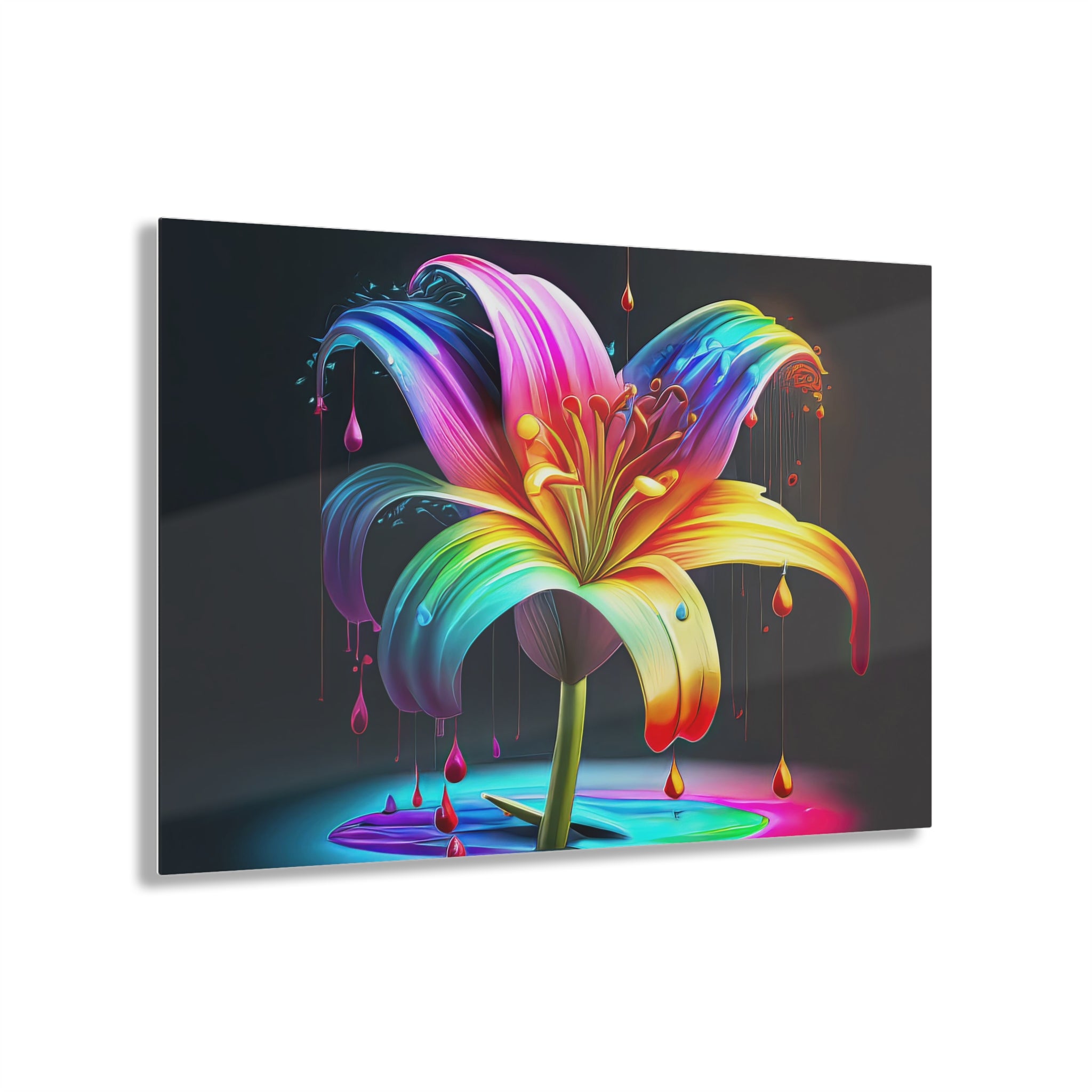 Rising Rainbow Lily Acrylic Print