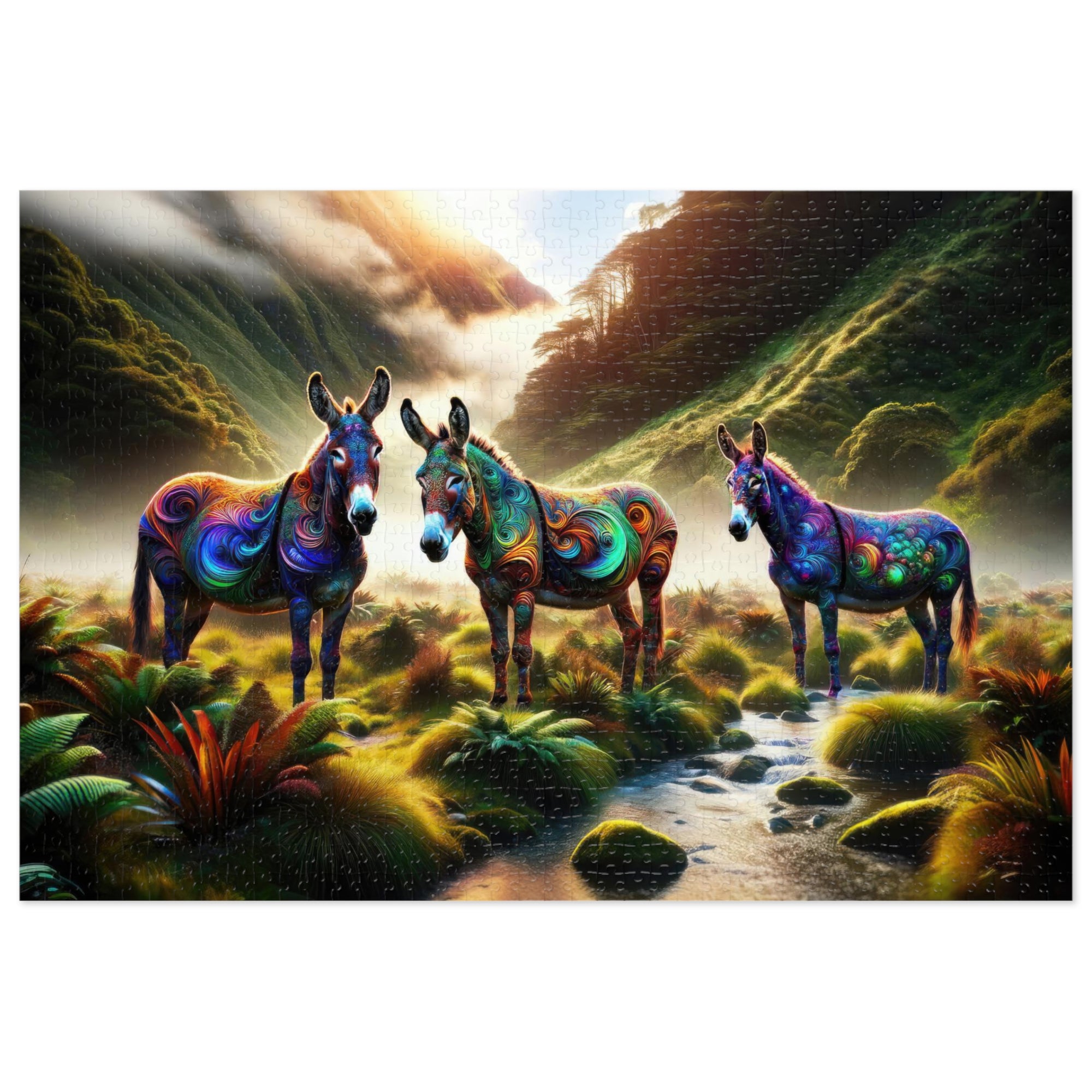 Donkeys of the Mystic Vale Jigsaw Puzzle