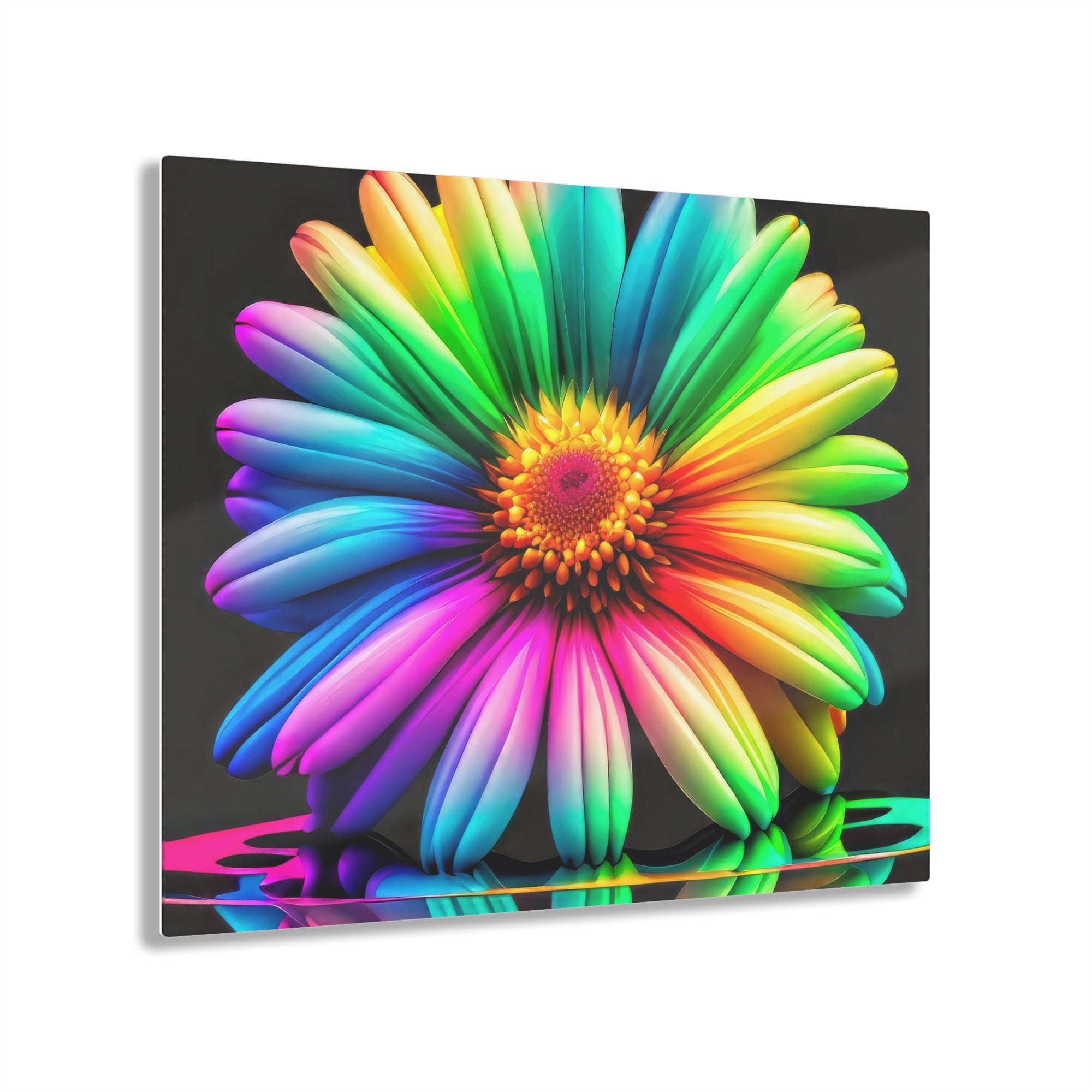 Impresión Acrílica Margarita arcoiris pastel