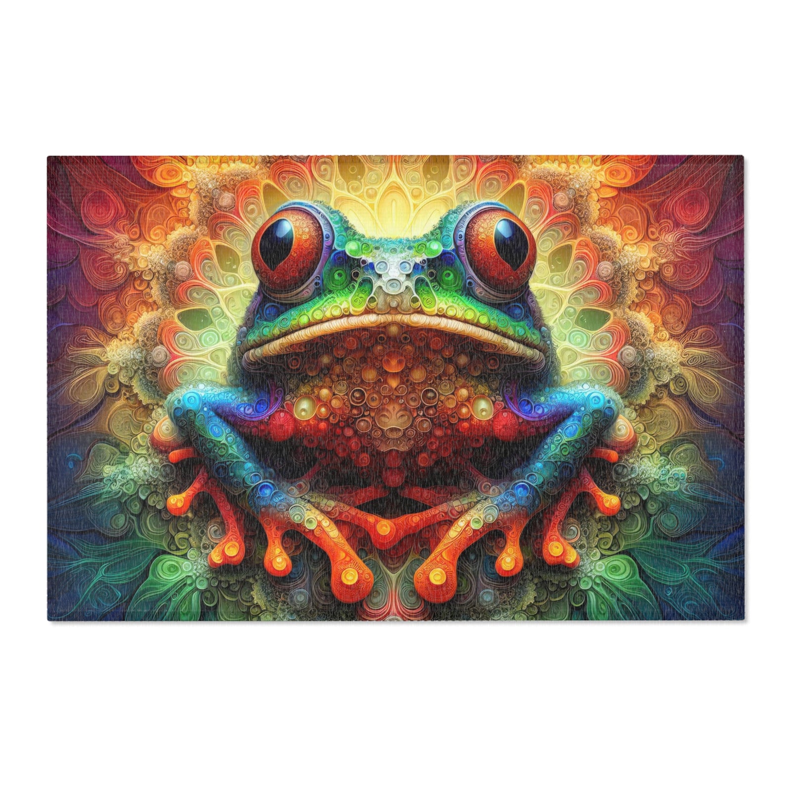 Kaleidoscopic Guardian of the Mystic Pond Area Rugs