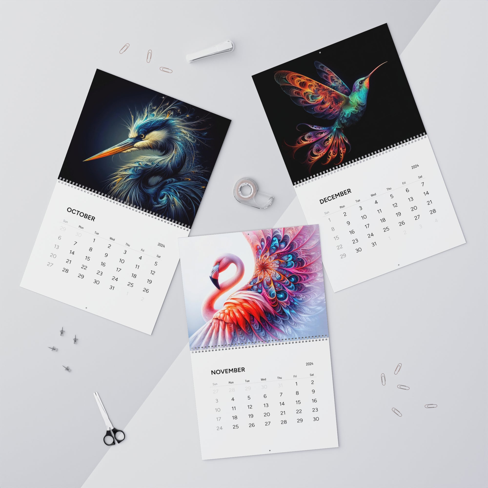 Animalistic Abstracts (Birds) Calendar (2024)