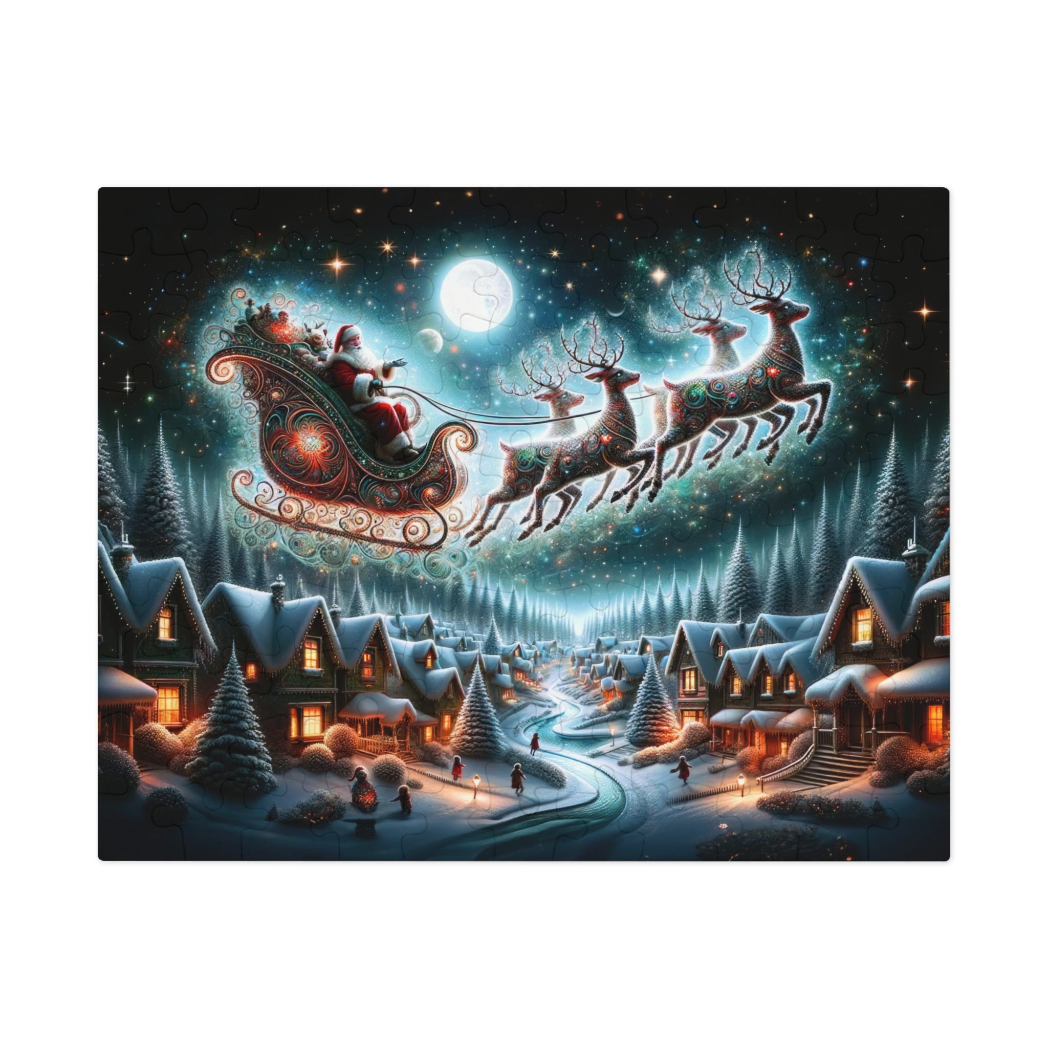 Santa's Flight over Winter Wonderland Jigsaw Puzzle