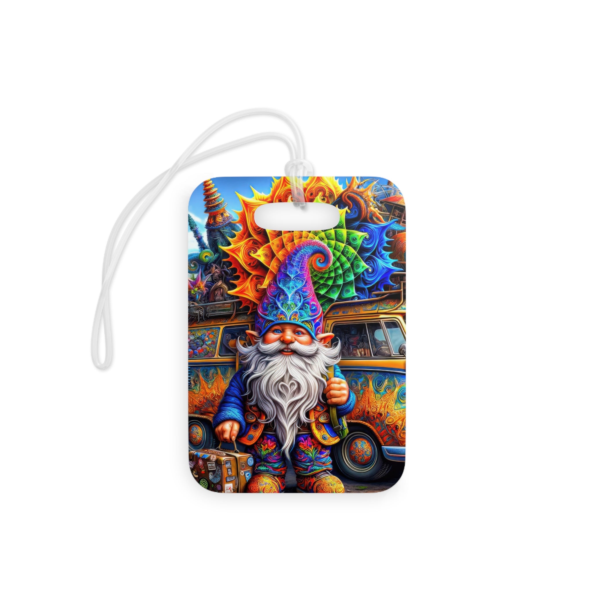 The Wandering Whimsy of Whiskerwick the Gnome Luggage Tags