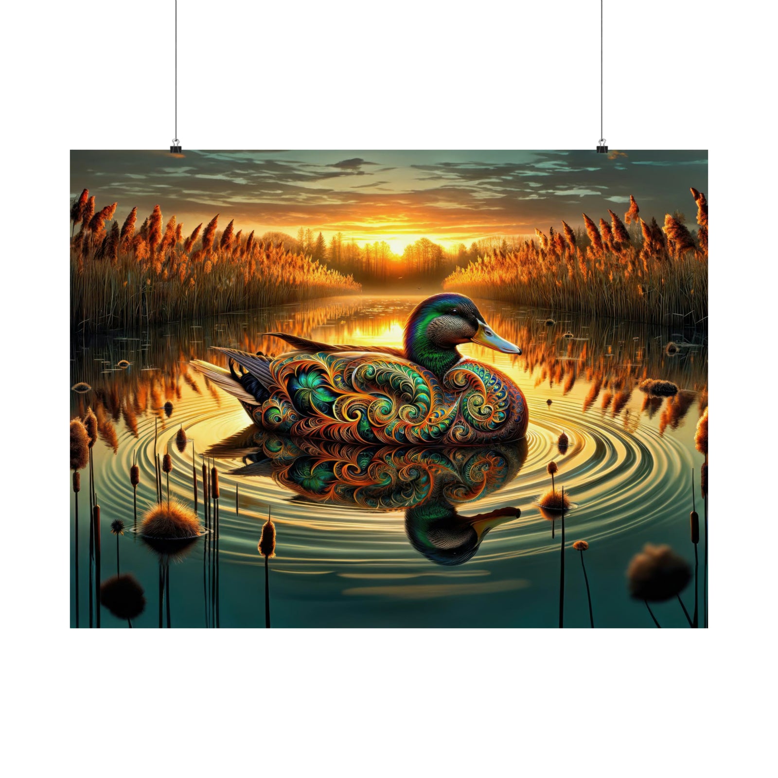 Twilight Serenade of a Mallard Poster