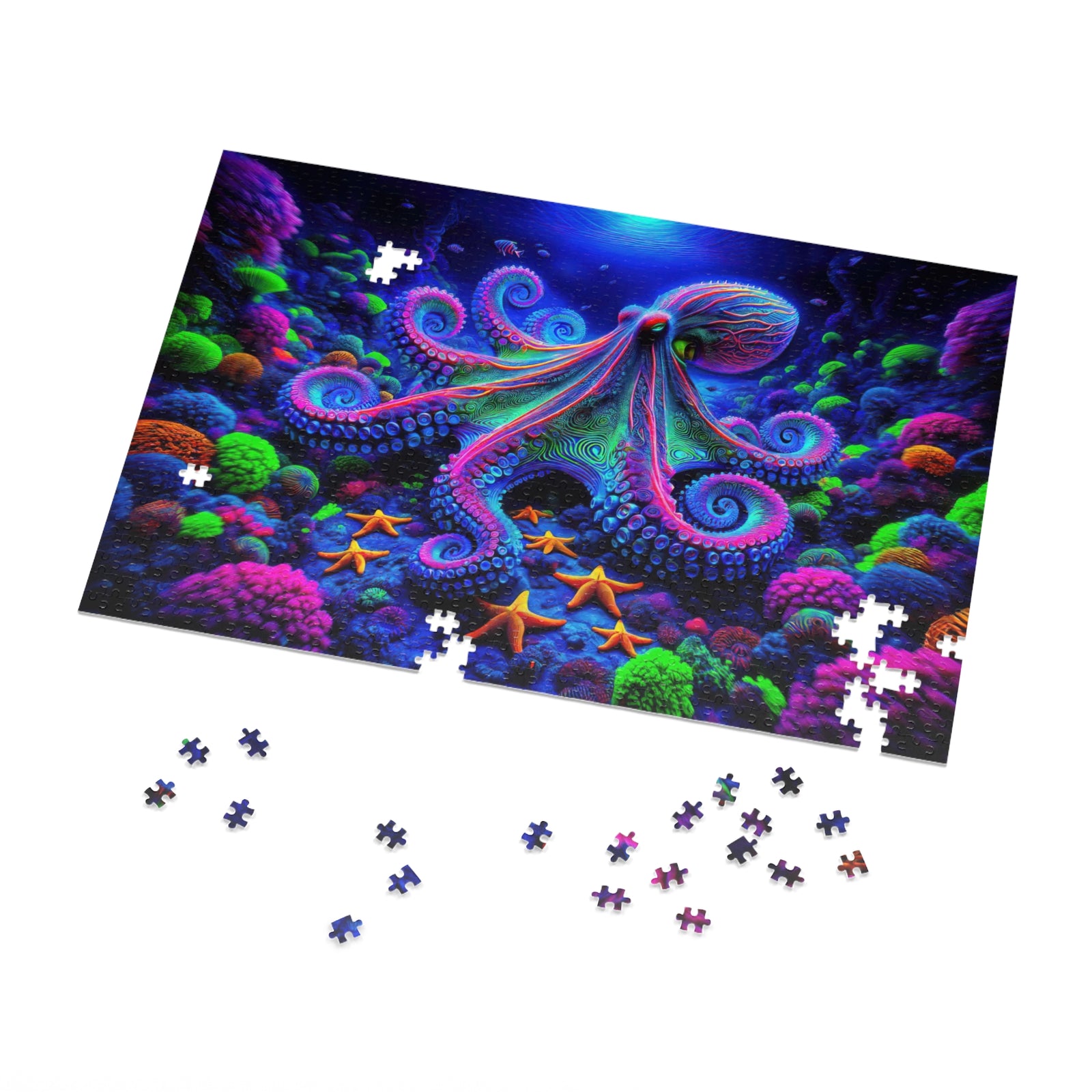 Les profondeurs Technicolor d'un puzzle de poulpe