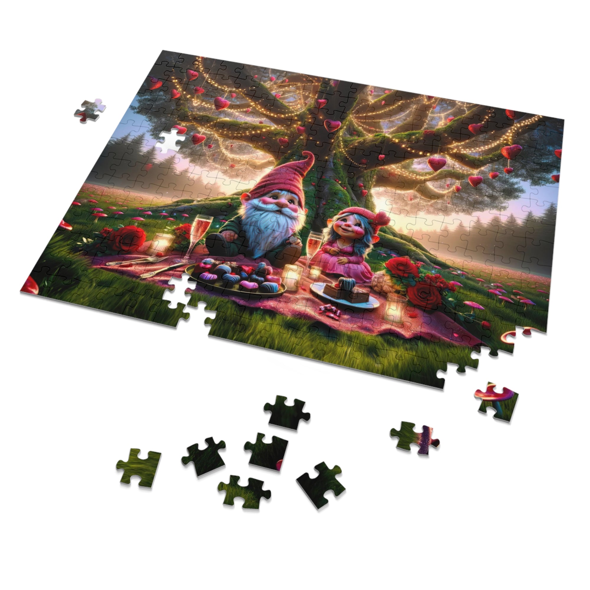 Enchanted Valentine's Eve in the Whimsical Woodlands Jigsaw Puzzle