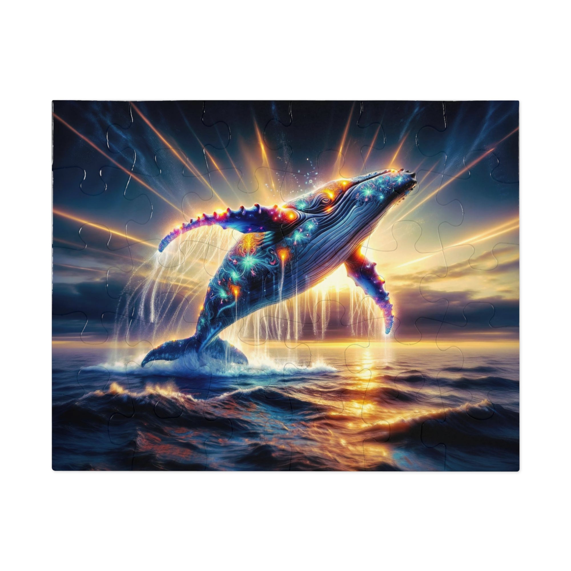 Quantum Leap of the Neon Whale Jigsaw Puzzle