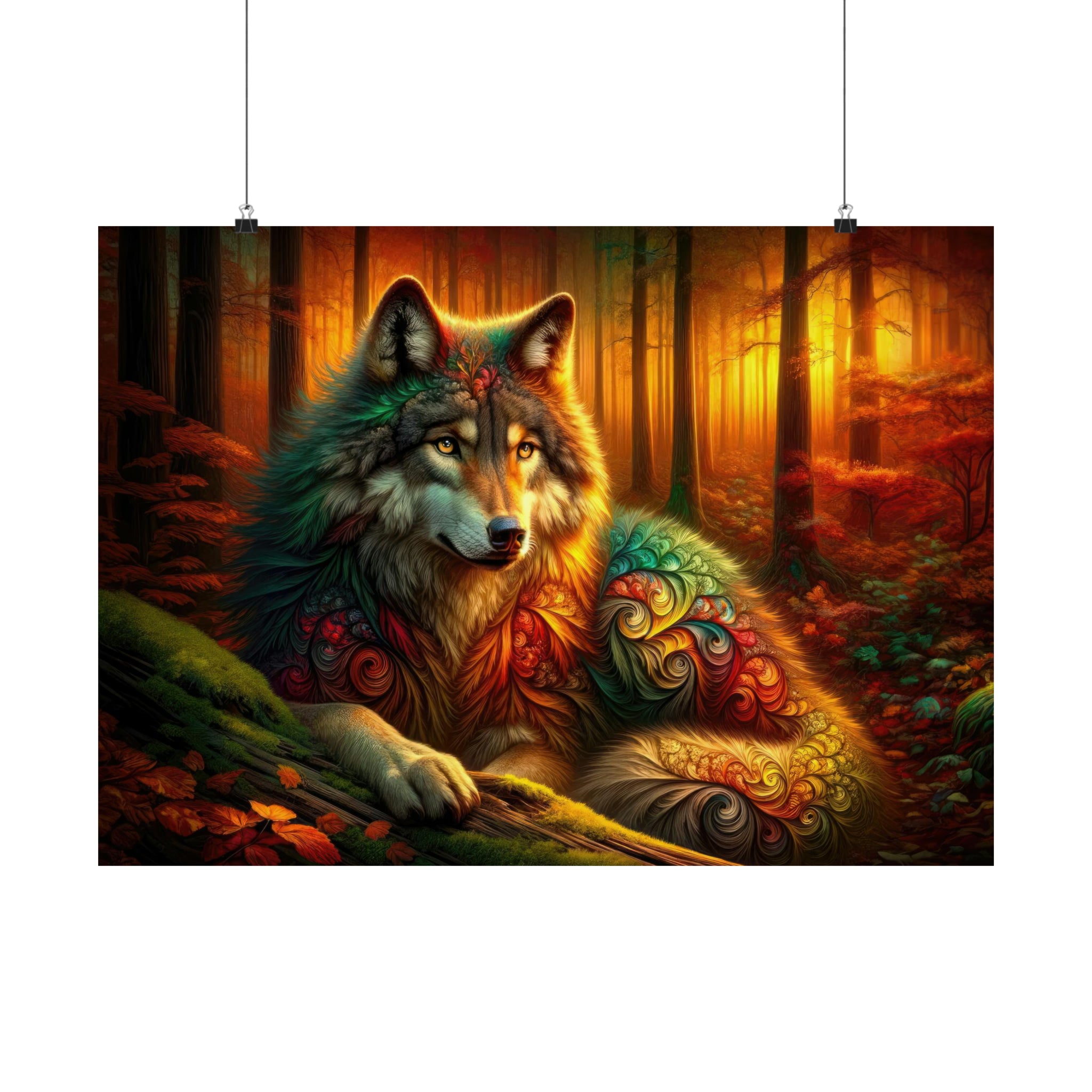 The Wolf Amidst Autumn's Embrace Poster