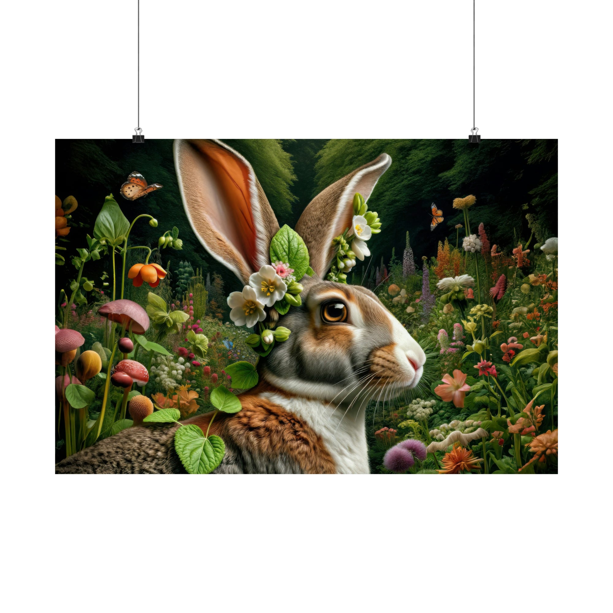 Blossom-Eared Sentinel of the Enchanted Garden Poster