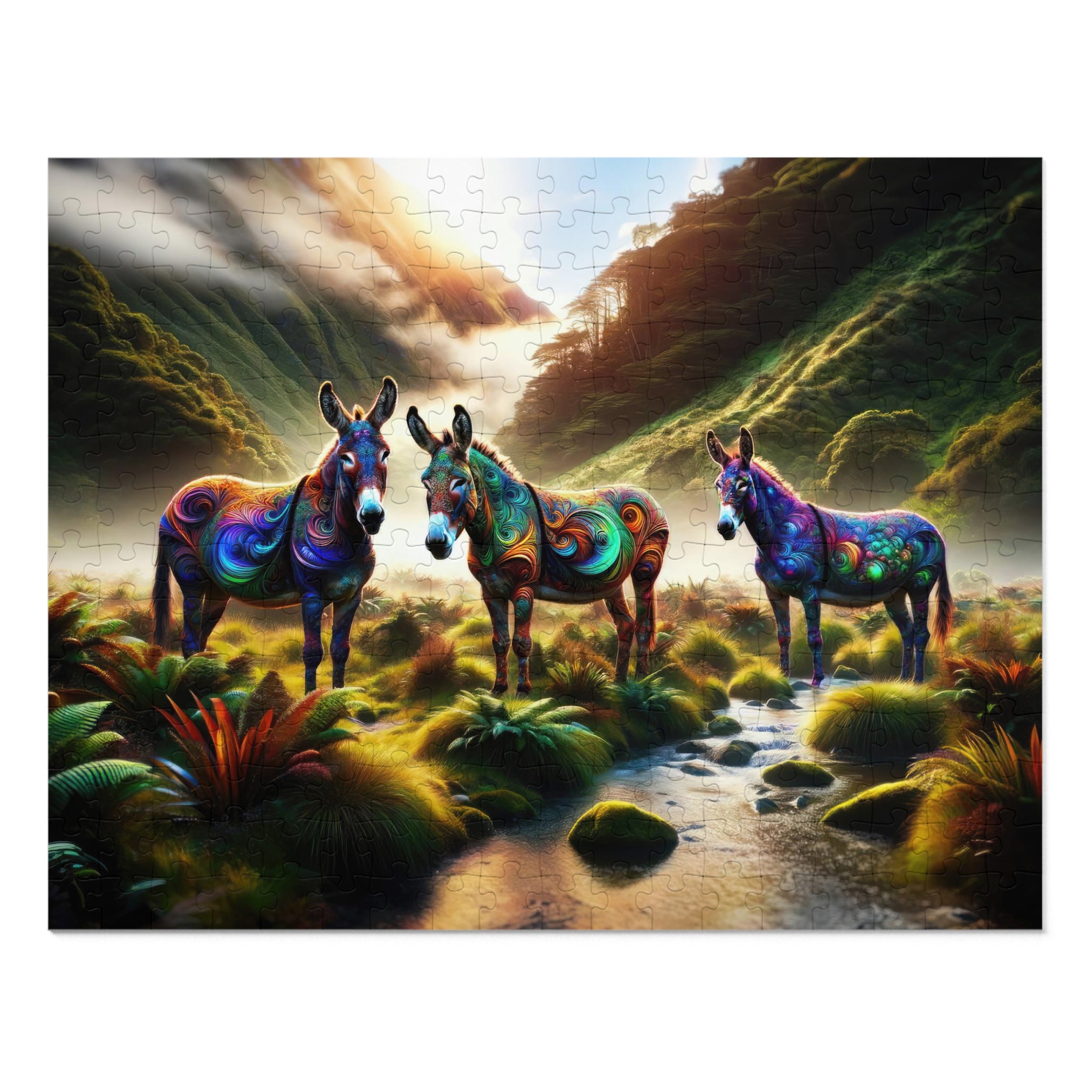 Donkeys of the Mystic Vale Jigsaw Puzzle