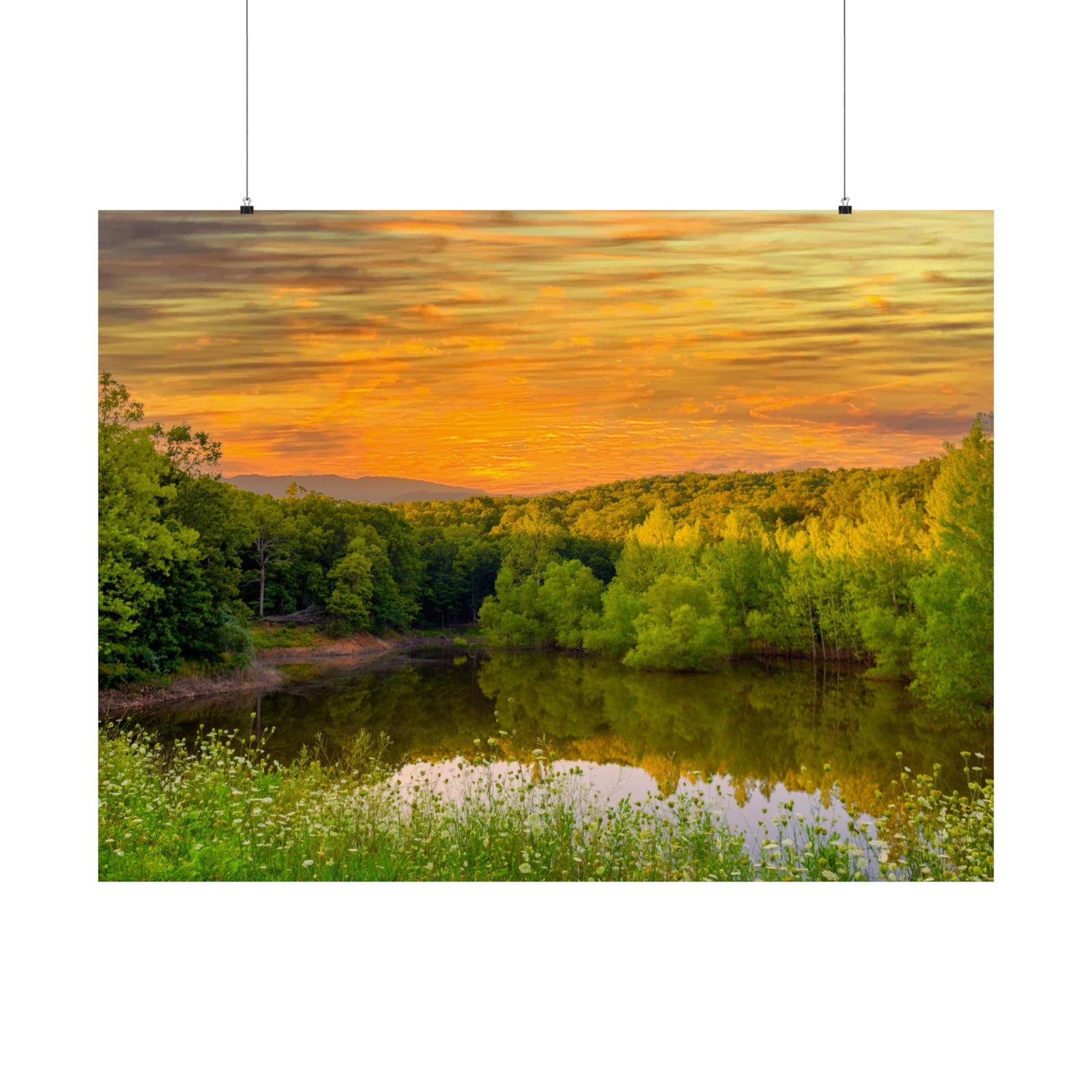 Ridge Lake Sunset at Goose Creek Poster