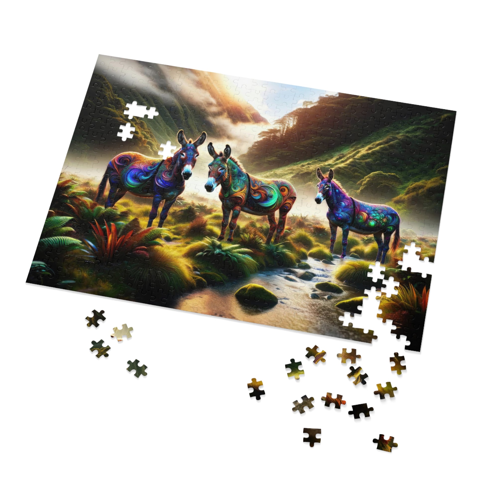 Donkeys of the Mystic Vale Jigsaw Puzzle