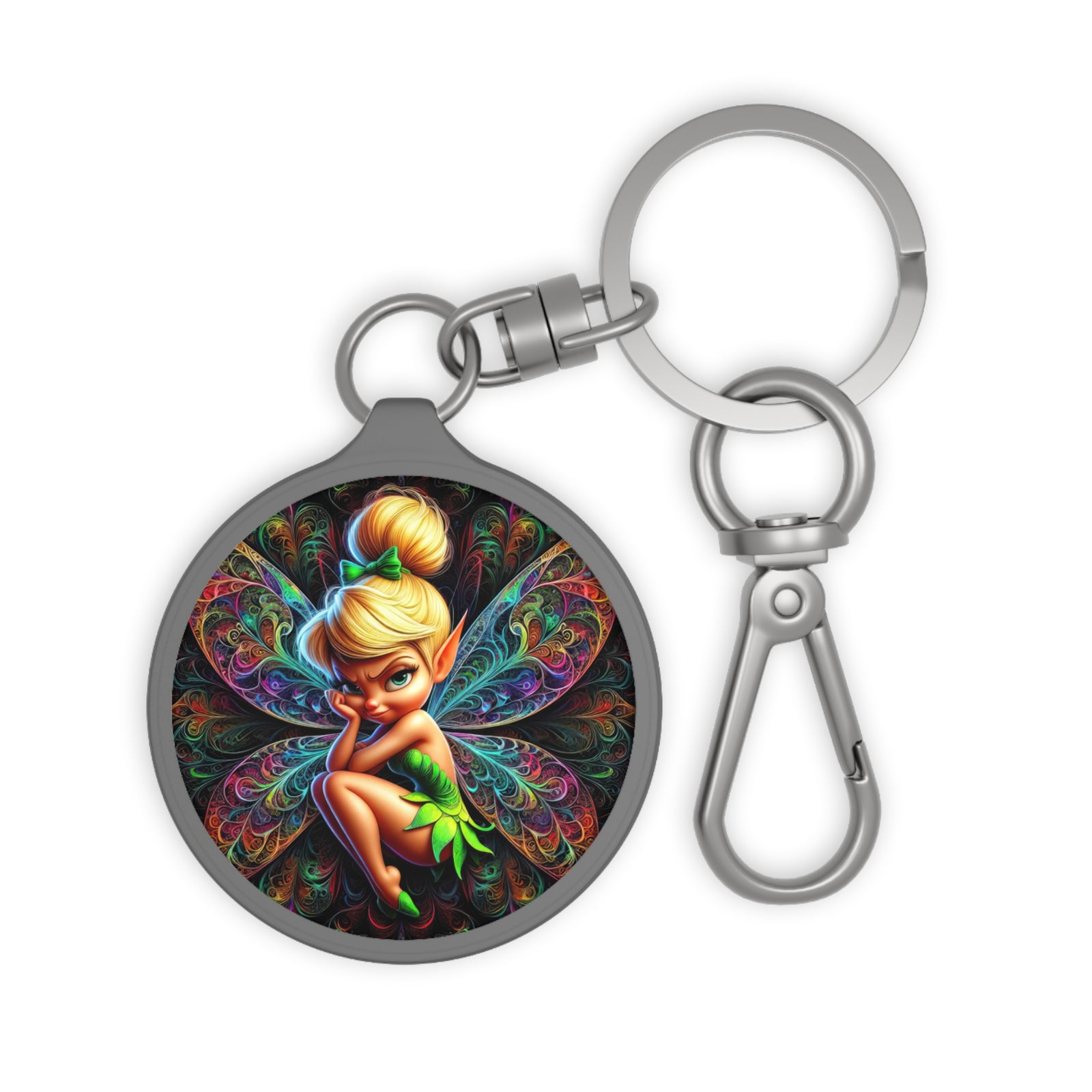Mystique of the Green-Eyed Pixie Keyring Tag