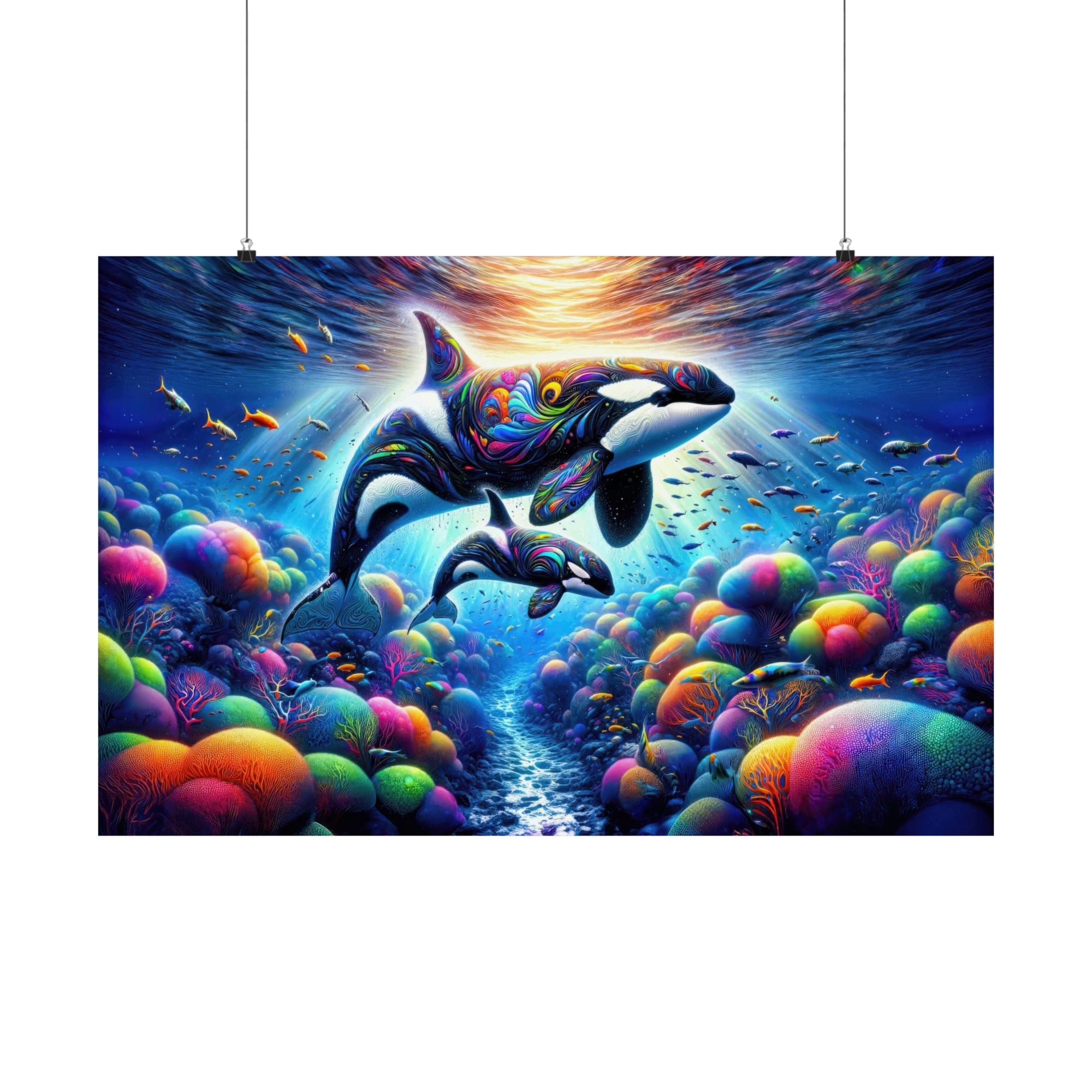 Berceuse des profondeurs lumineuses Poster