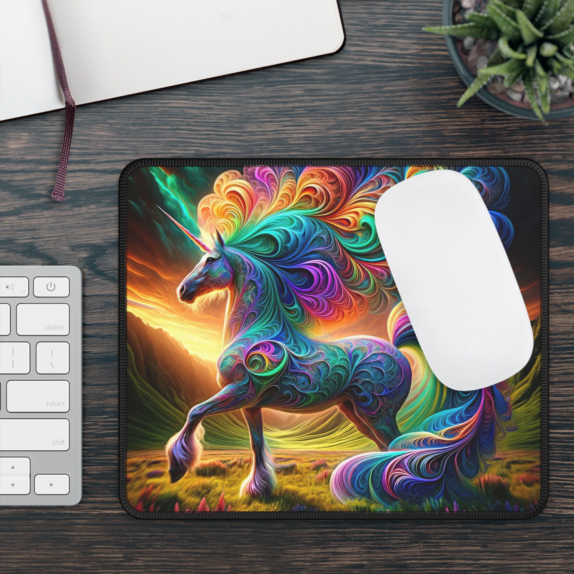 The Fractal Unicorn Gaming Mouse Pad