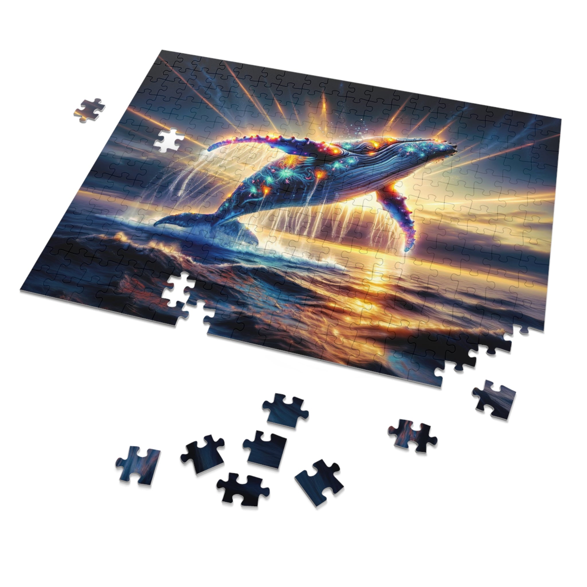 Quantum Leap of the Neon Whale Jigsaw Puzzle