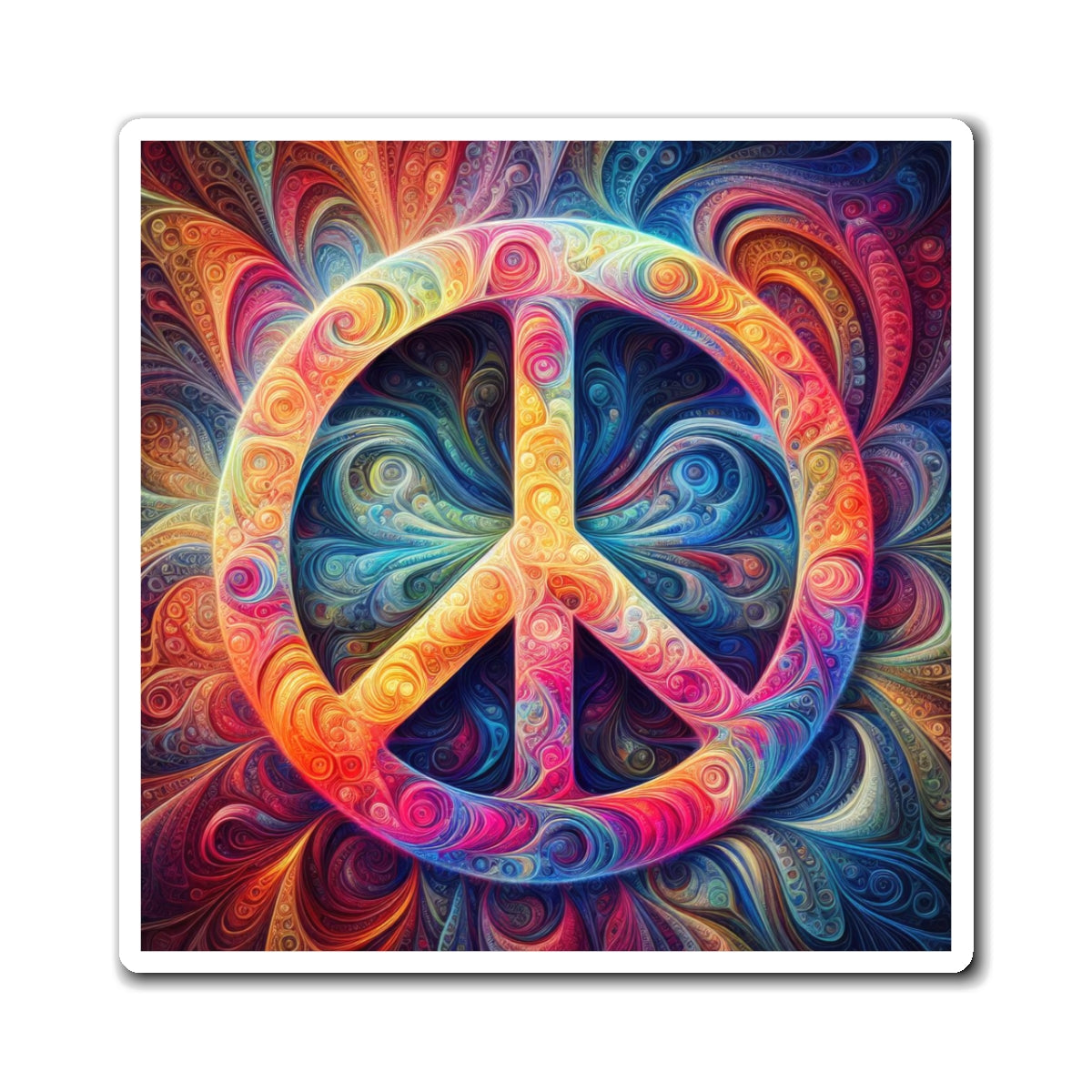 Kaleidoscopic Peace Magnets