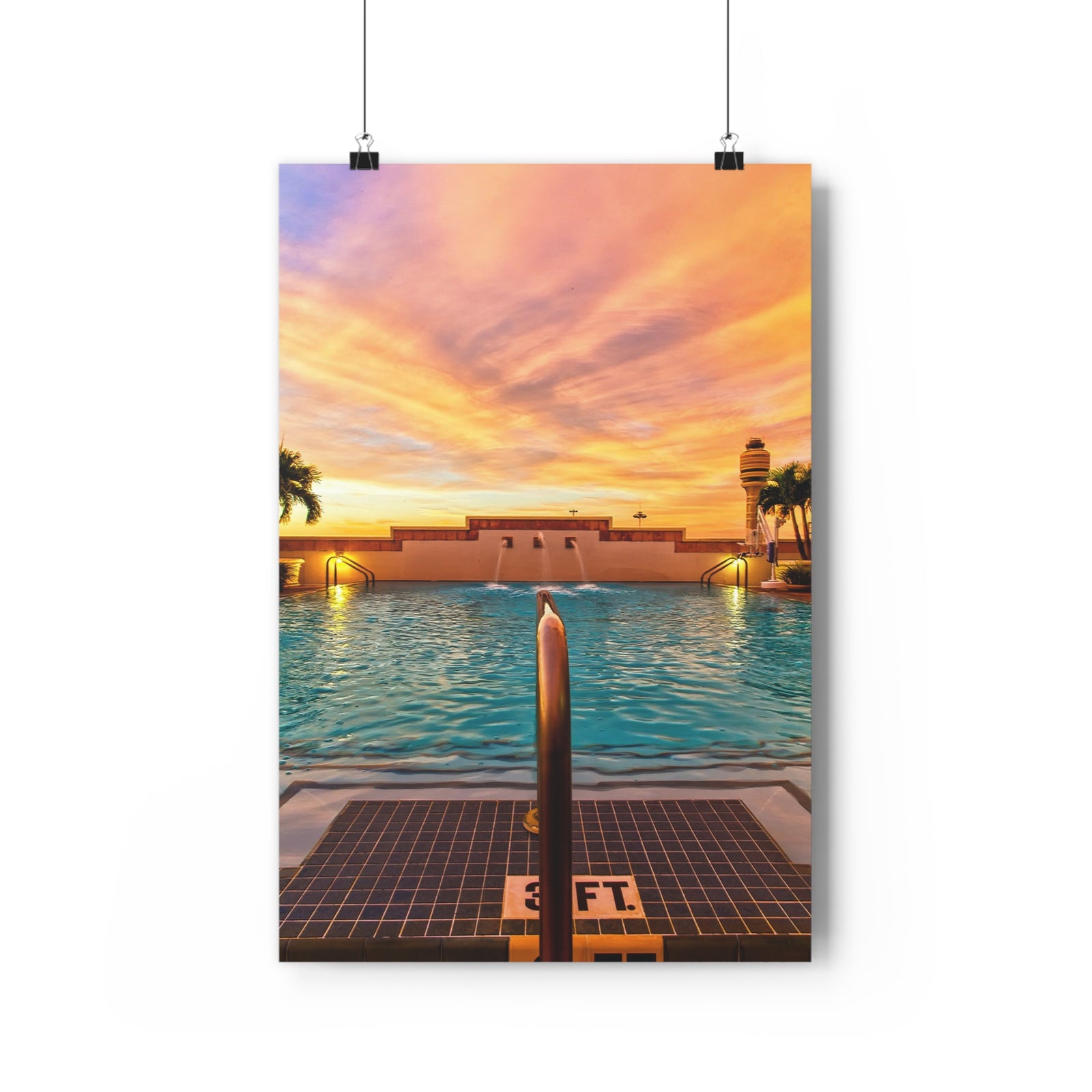 Impression du lever du soleil au bord de la piscine Hyatt