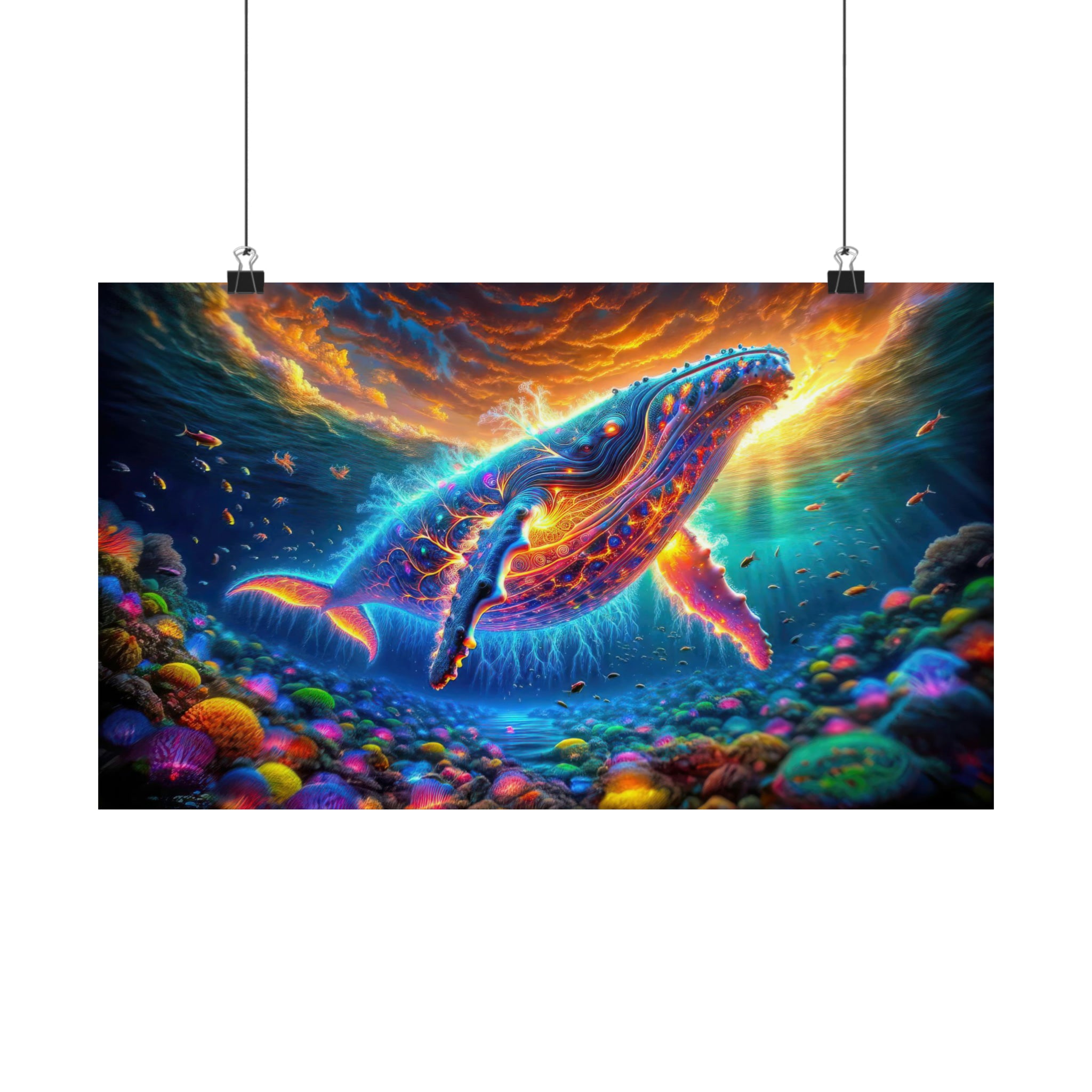 Danza Cósmica de la Ballena Jorobada Póster