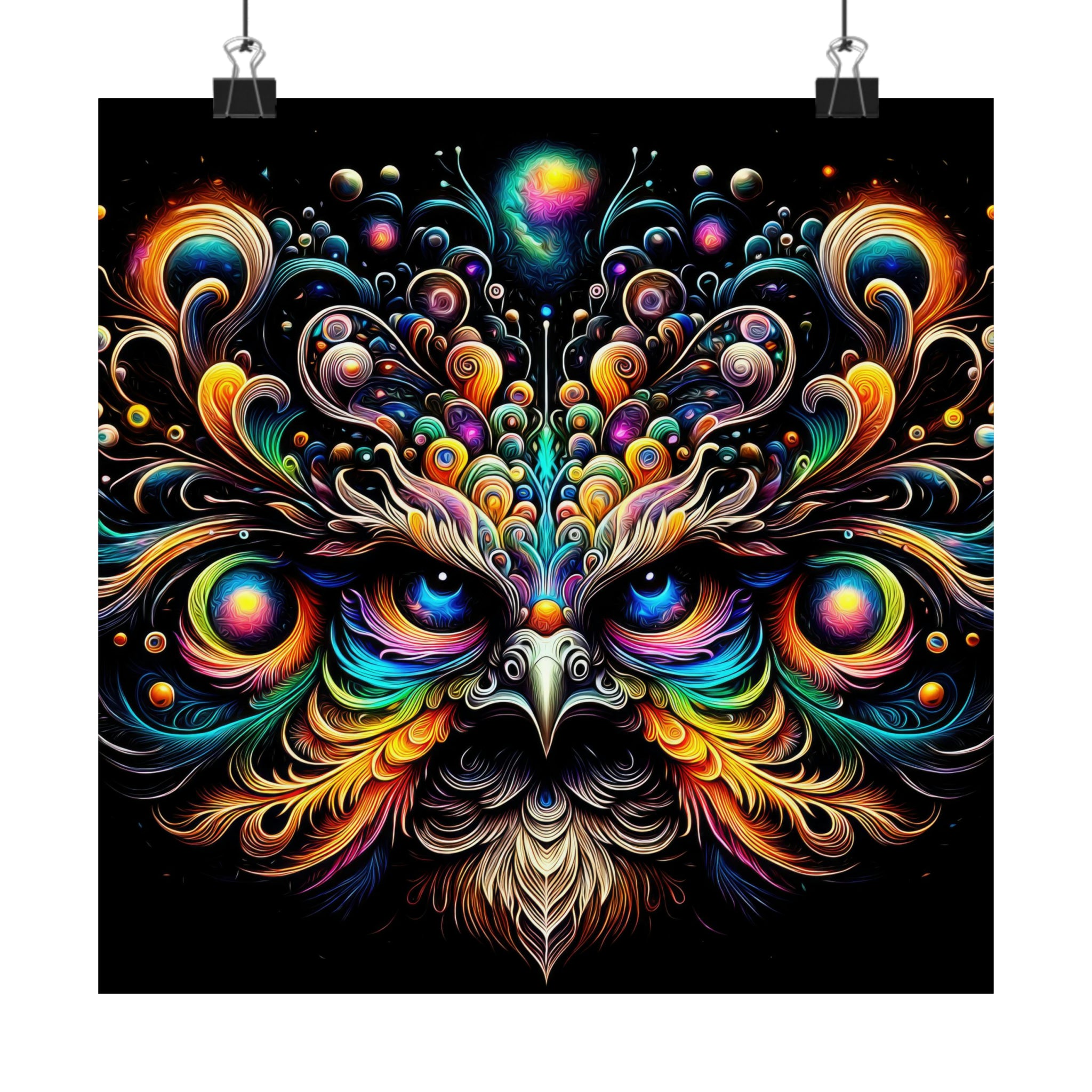 Galactic Feather Vortex Poster