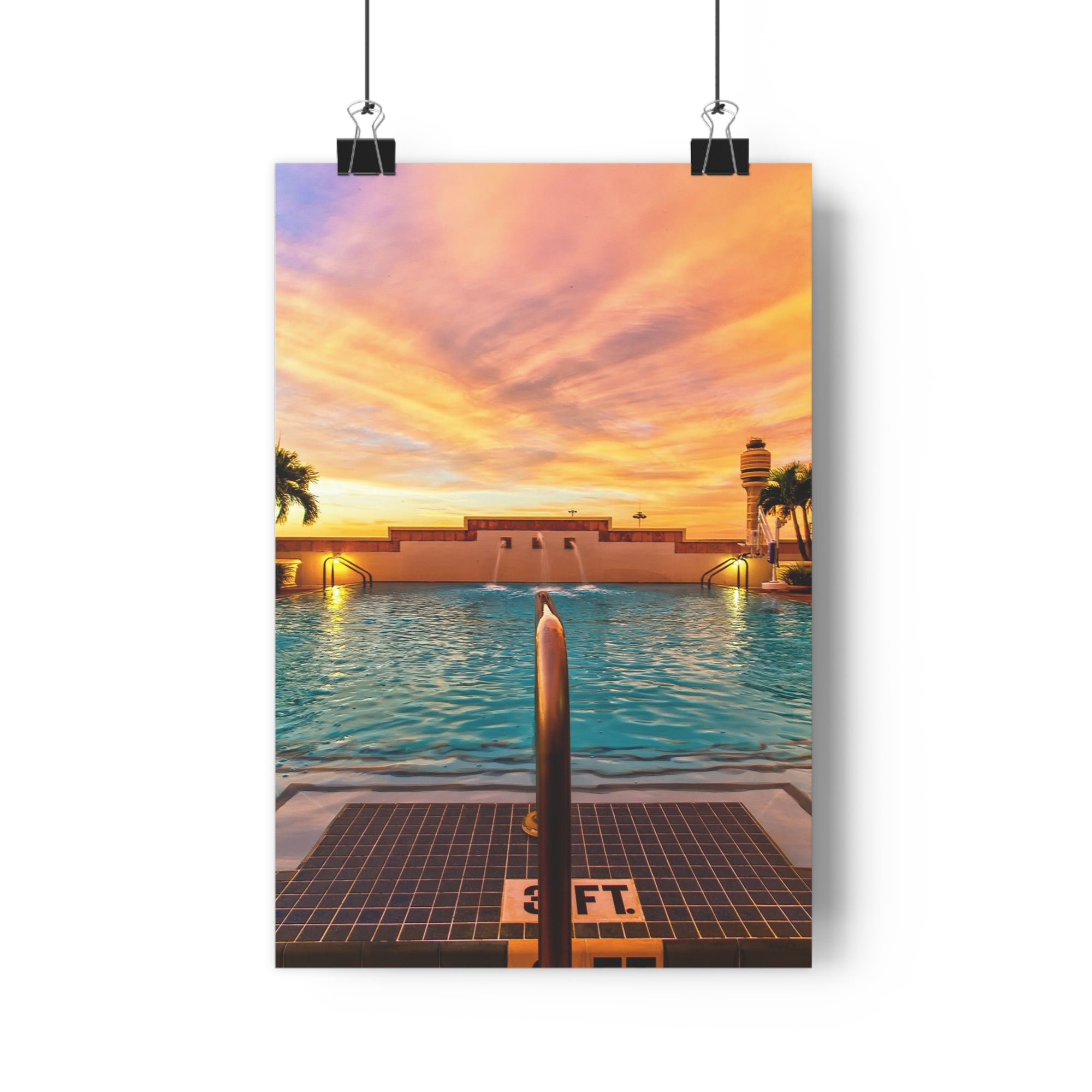 Impression du lever du soleil au bord de la piscine Hyatt