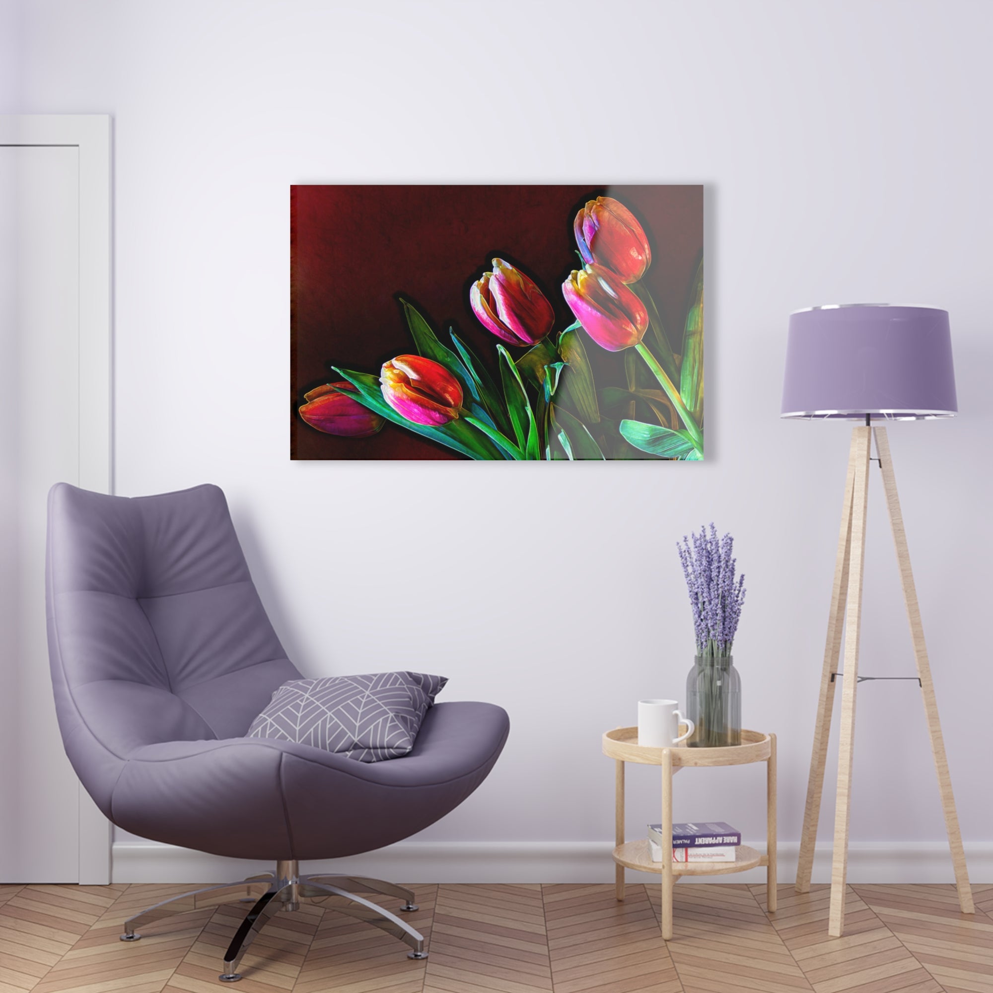 Impresión incandescente con trazado de tulipán