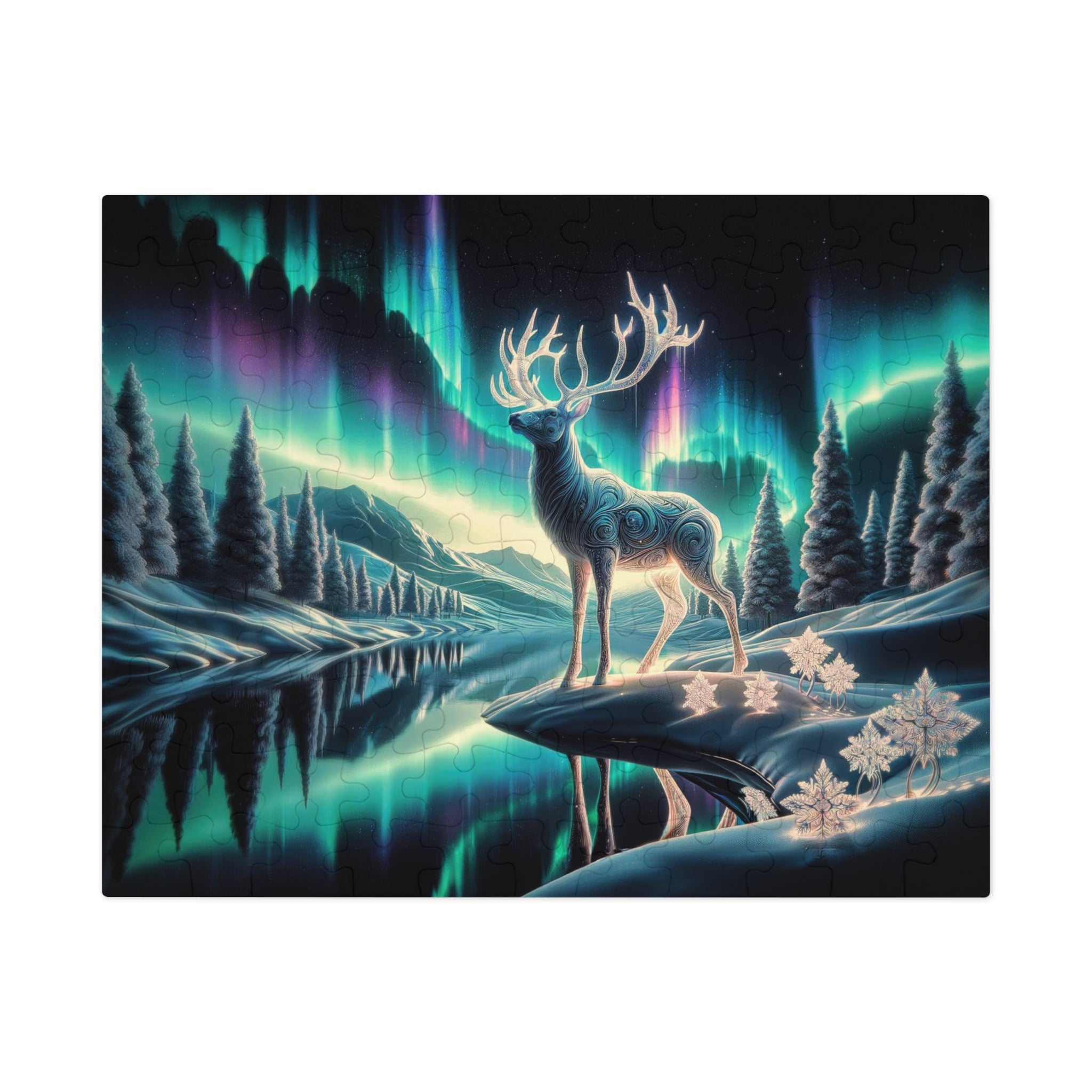 Auroral Ethereal Elk Jigsaw Puzzle