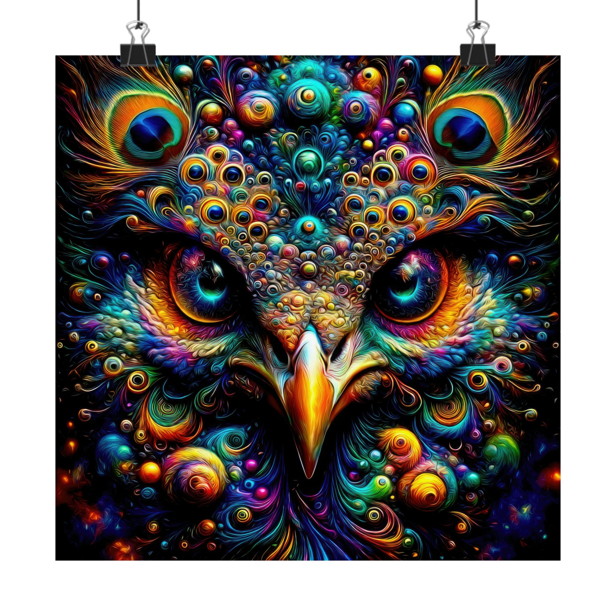 Retrato de plumaje celestial Póster