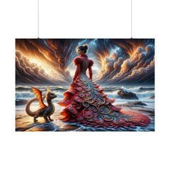 The Crimson Enchantress and Her Serpentine Guardian Poster