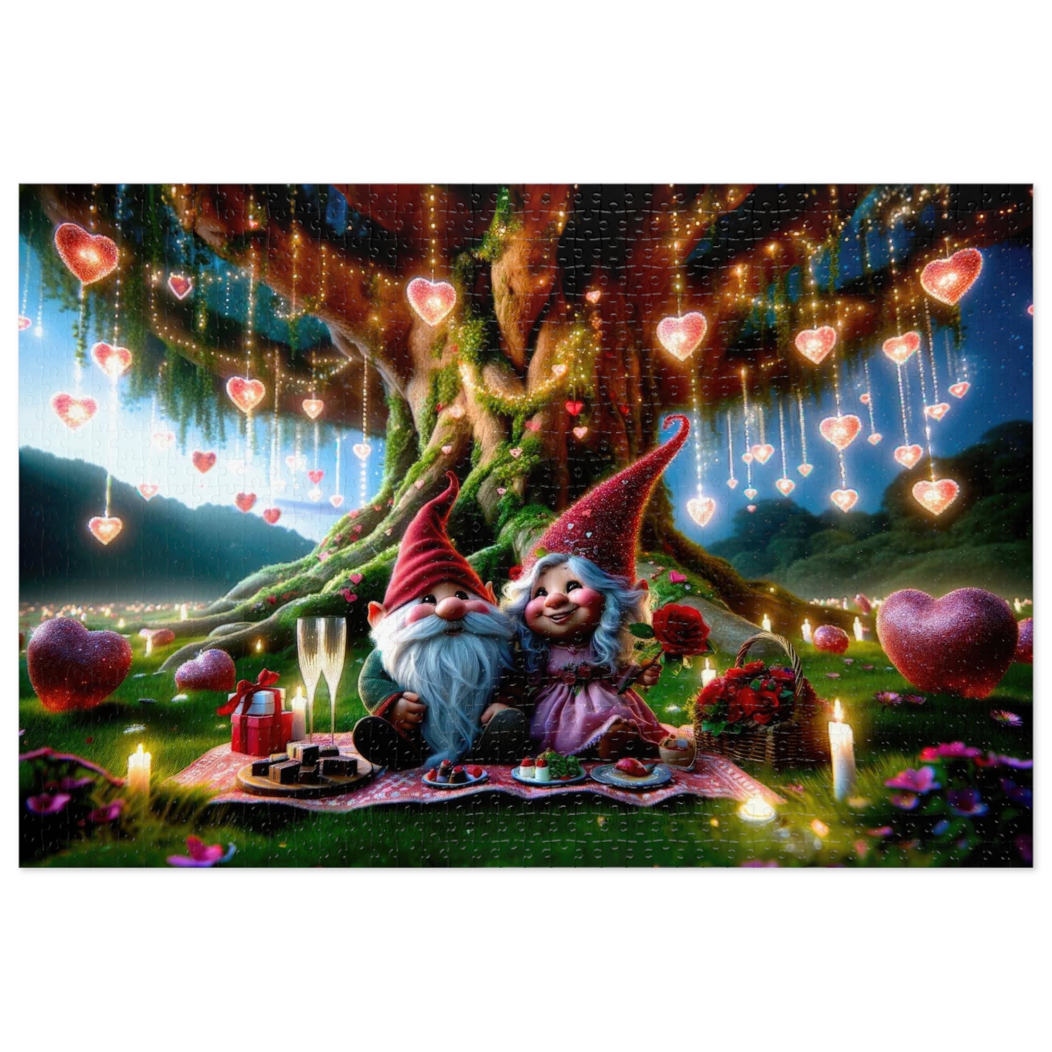 Enchanted Valentine's Eve with the Gnomes Jigsaw Puzzle