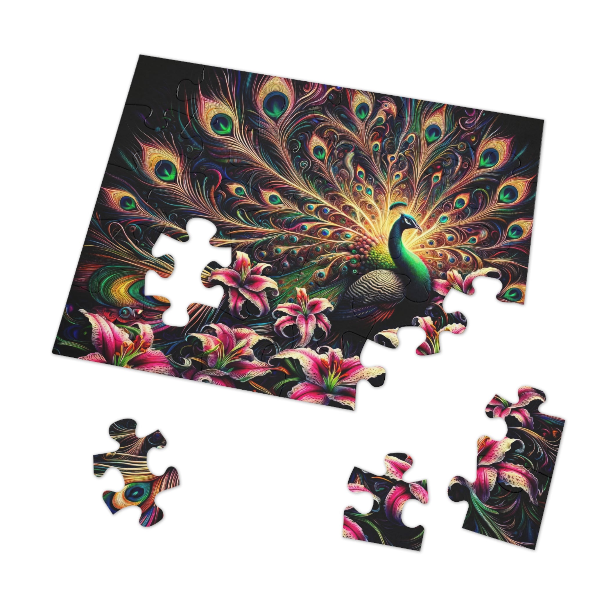 The Luminous Dance of the Peacock Jigsaw Puzzle