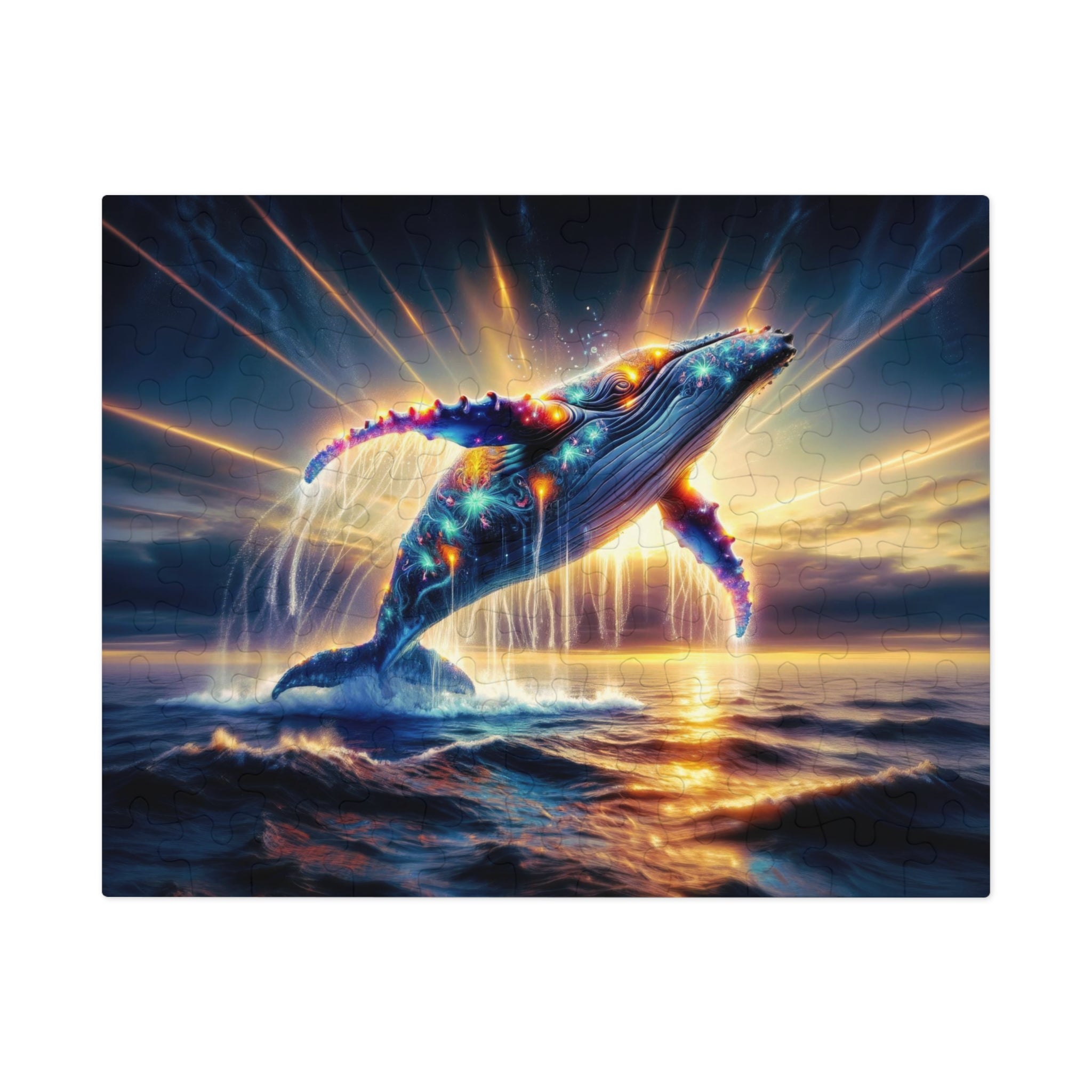 Quantum Leap of the Neon Whale Jigsaw Puzzle