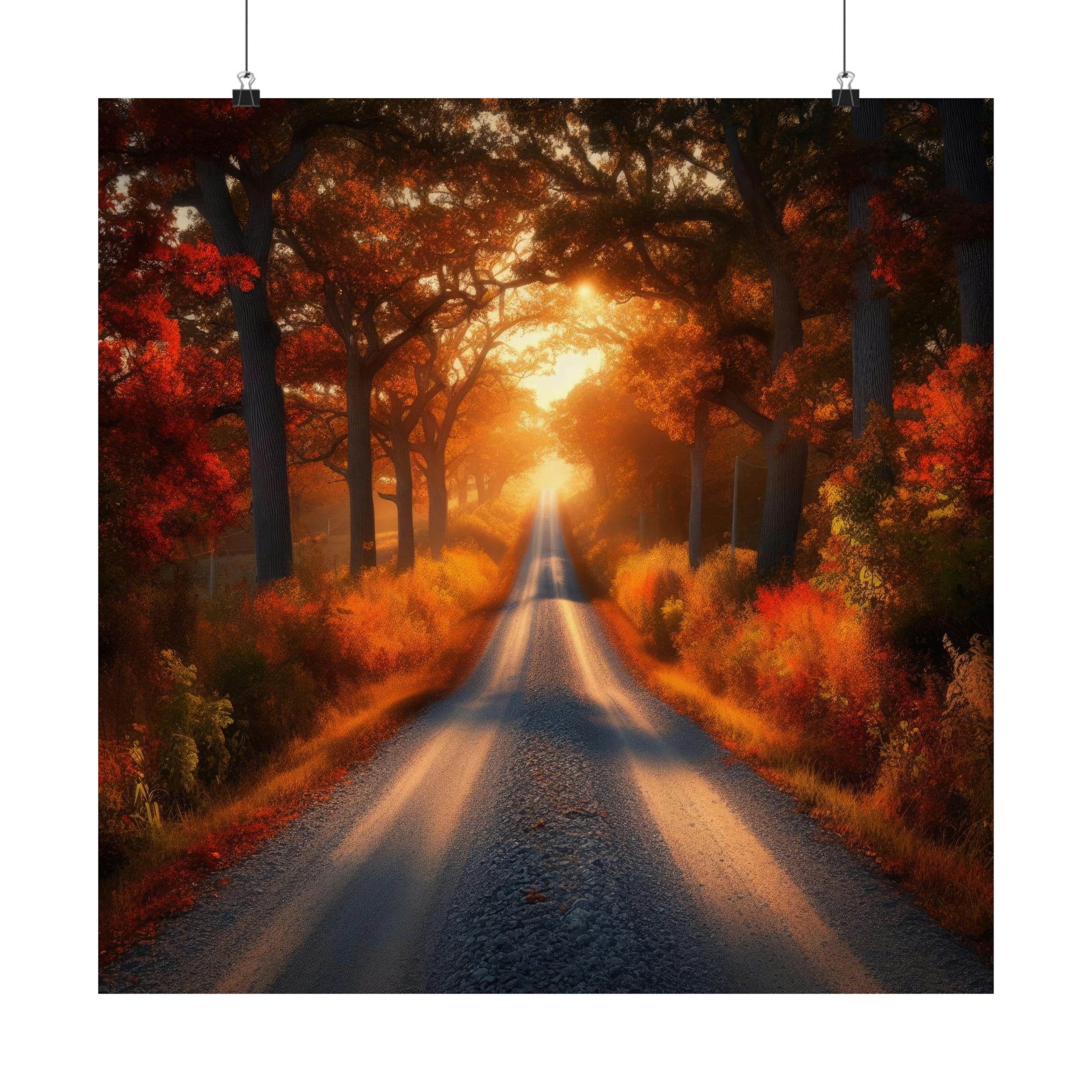 El sendero dorado del otoño Póster