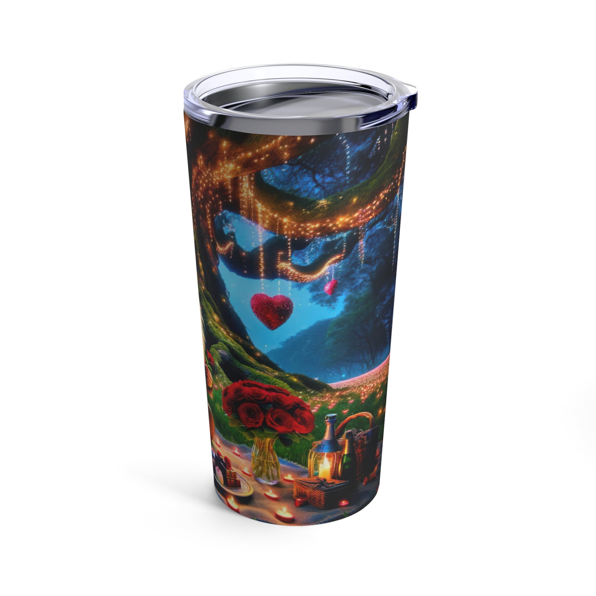 Vaso de San Valentín con el caprichoso gnomo del bosque, 20 oz