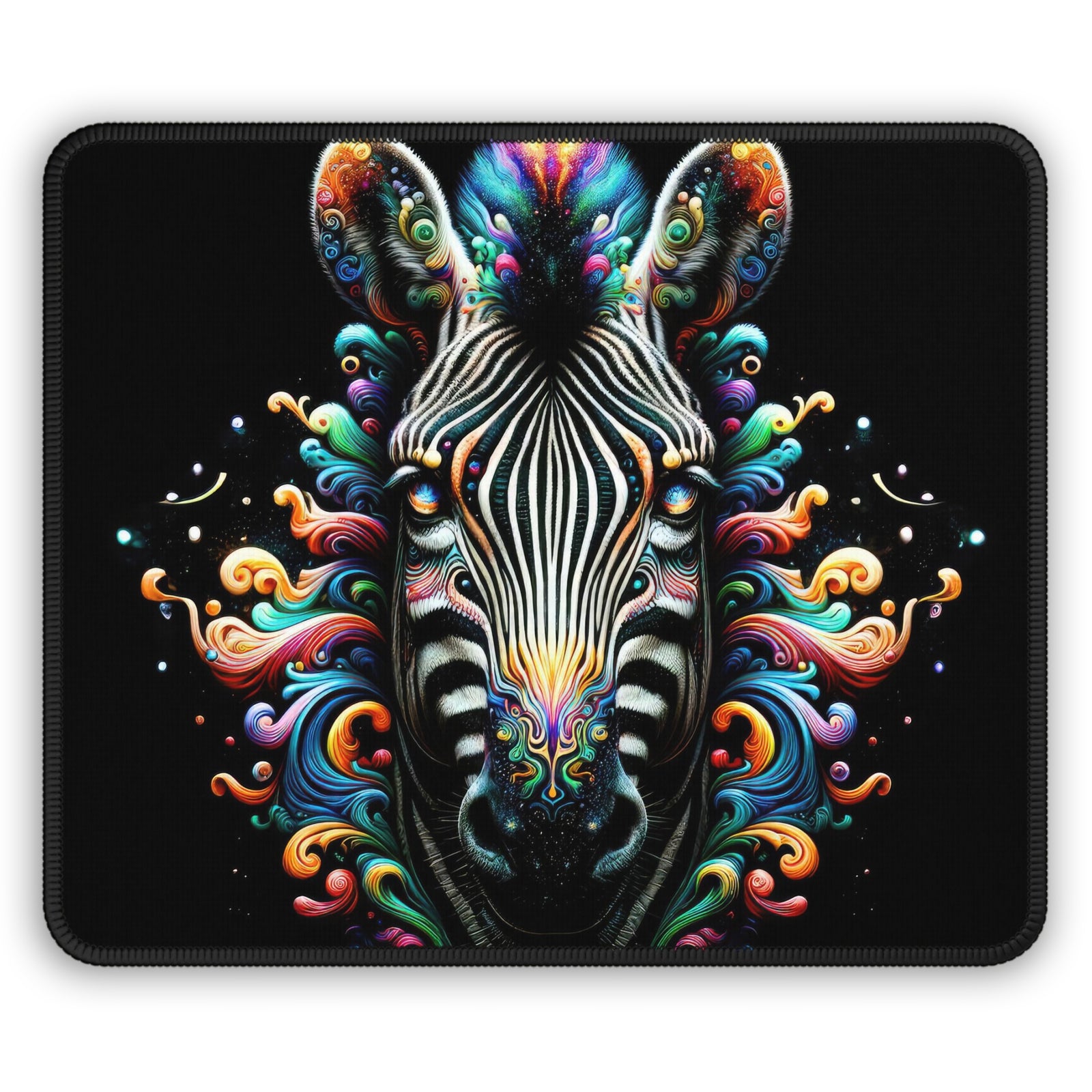 The Zebra of Cosmic Vibrance Gaming Mouse Pad